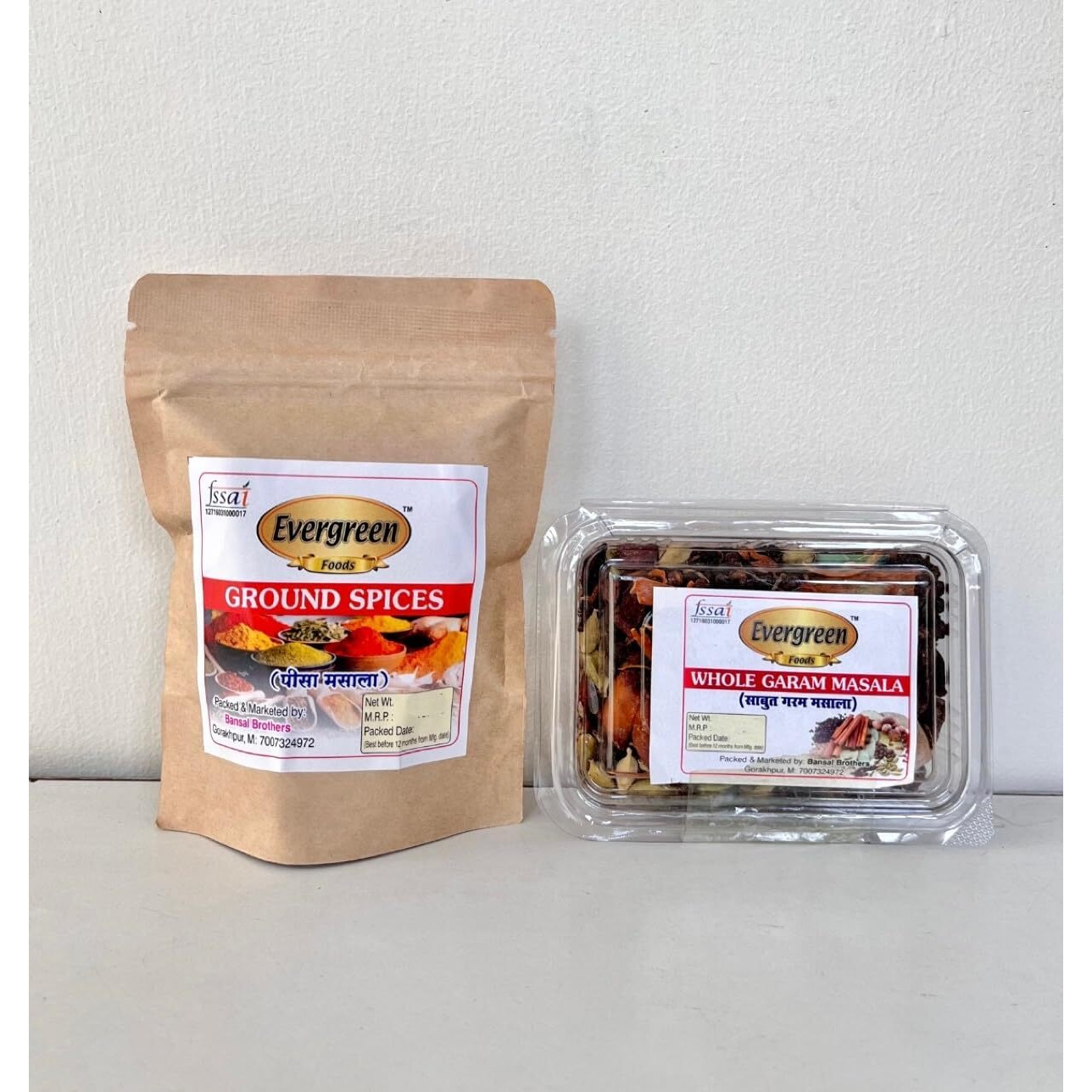 Evergreen Foods Garam Masala, Combo - Powder & Whole, 100 Gm each