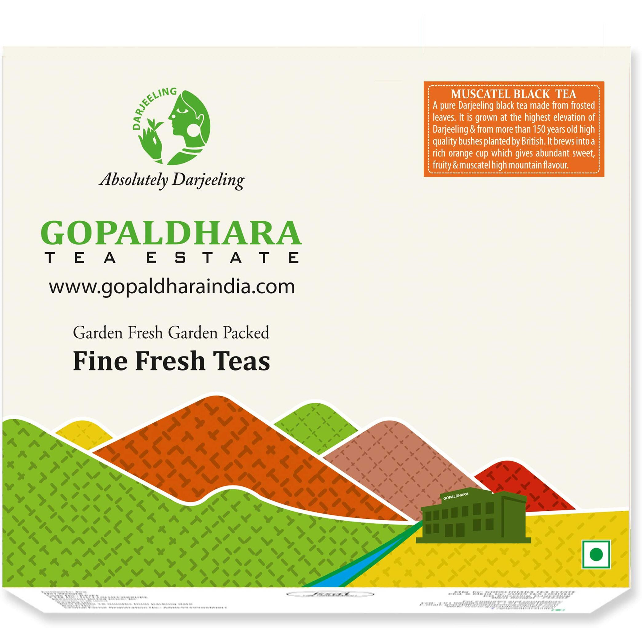 Gopaldhara Darjeeling Tea Special Muscatel Black 200g Paper Box - (Classic Series) FTGFOP1 Traditional & Authentic Second Flush Muscatel Black Tea