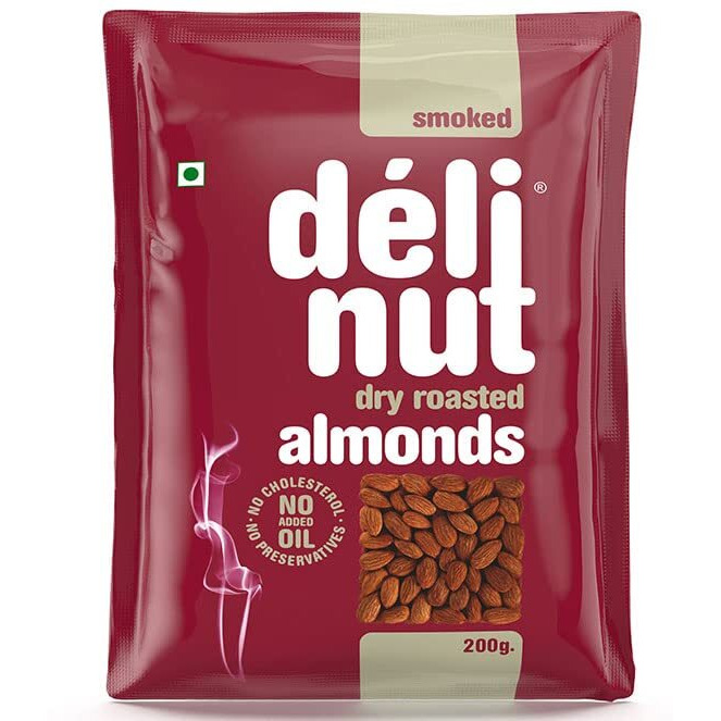 Delinut Dry Roasted Almonds | Smoked 200gm
