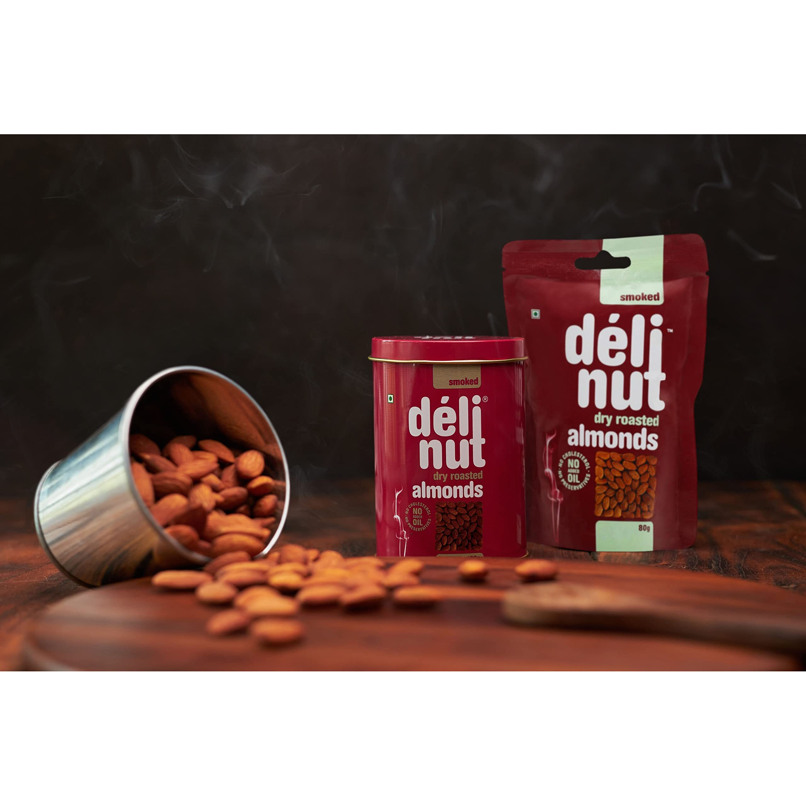 Delinut Dry Roasted Almonds | Smoked 200gm
