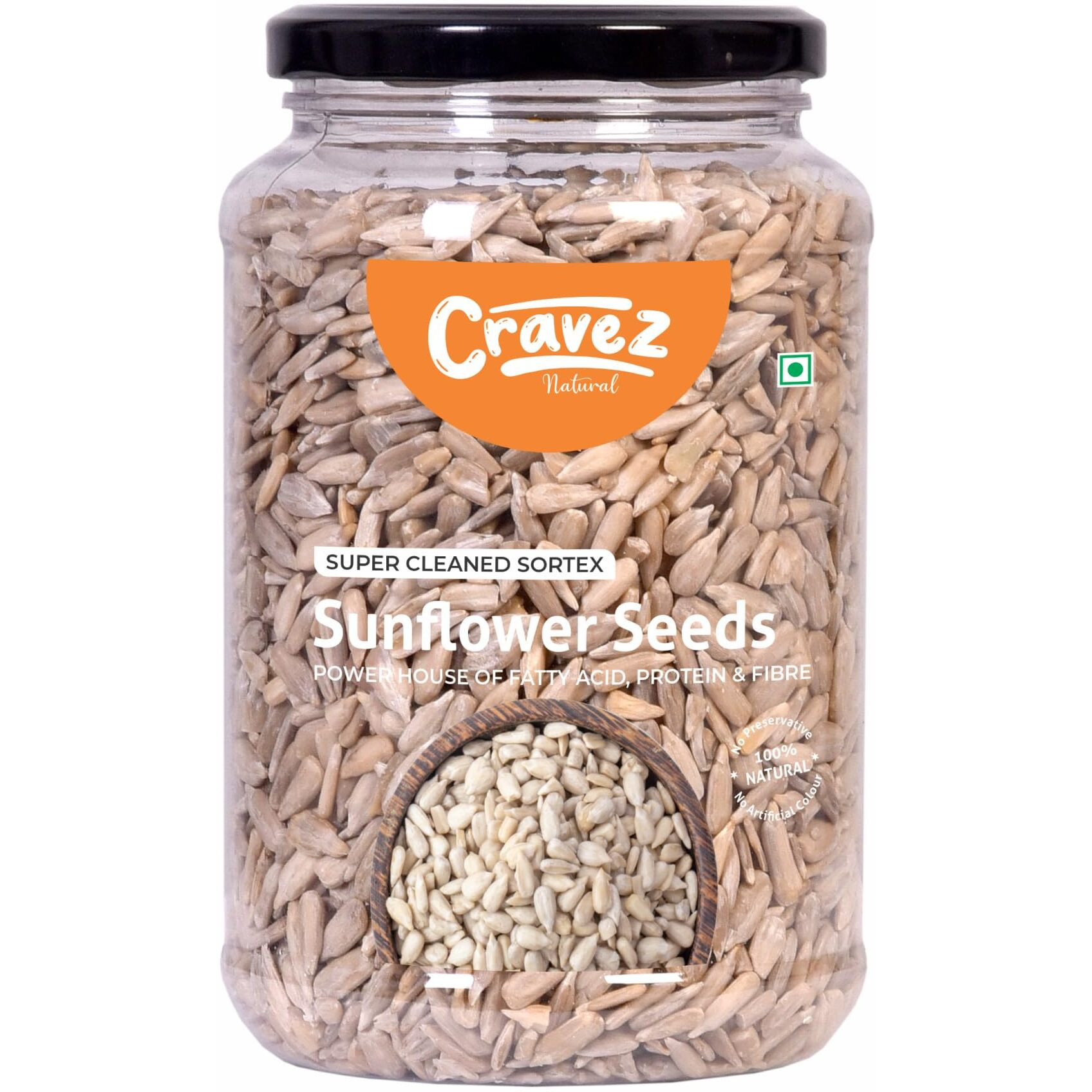 Cravez Sunflower Seeds - 500gm Premium Raw Seeds | Seeds for Weight Loss | Diet Food | Seeds for Hair Growth | Rich in Fibre and Omega 3 | Rich in Protein | Healthy Snacks