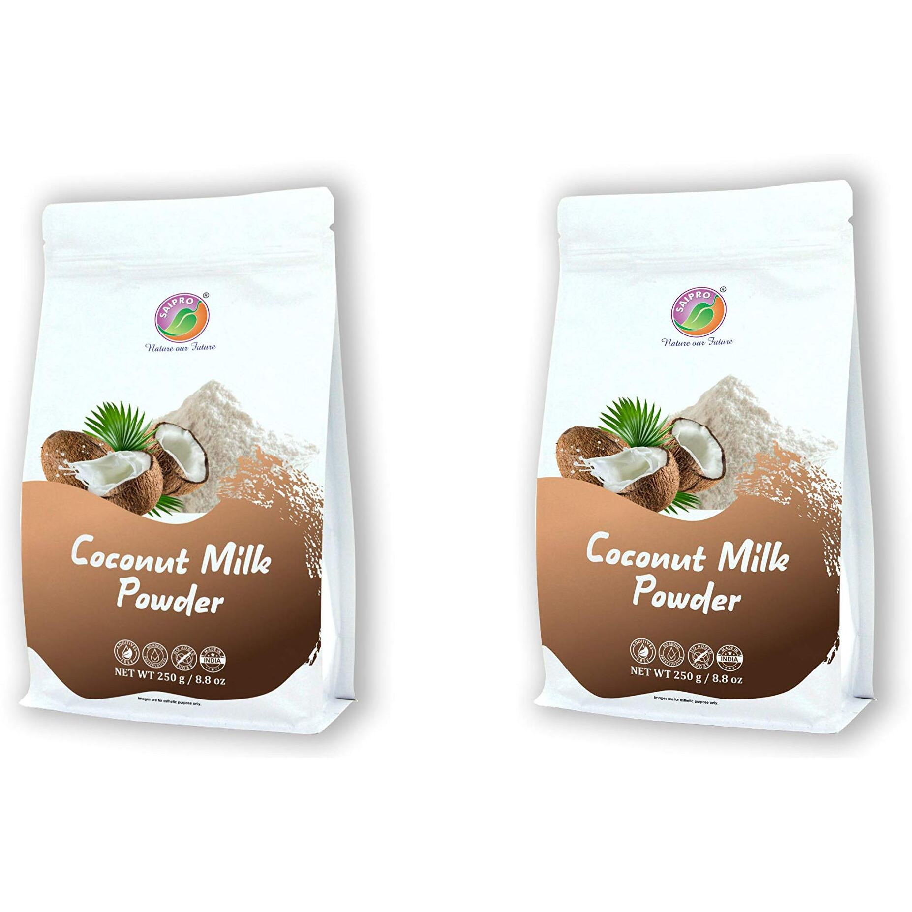 Saipros EATERY HARVEST Coconut Milk Powder, 500 gm(250 g*2 packs) Instant Coconut Milk Powder For Cooking| Gravy Thickener | Face