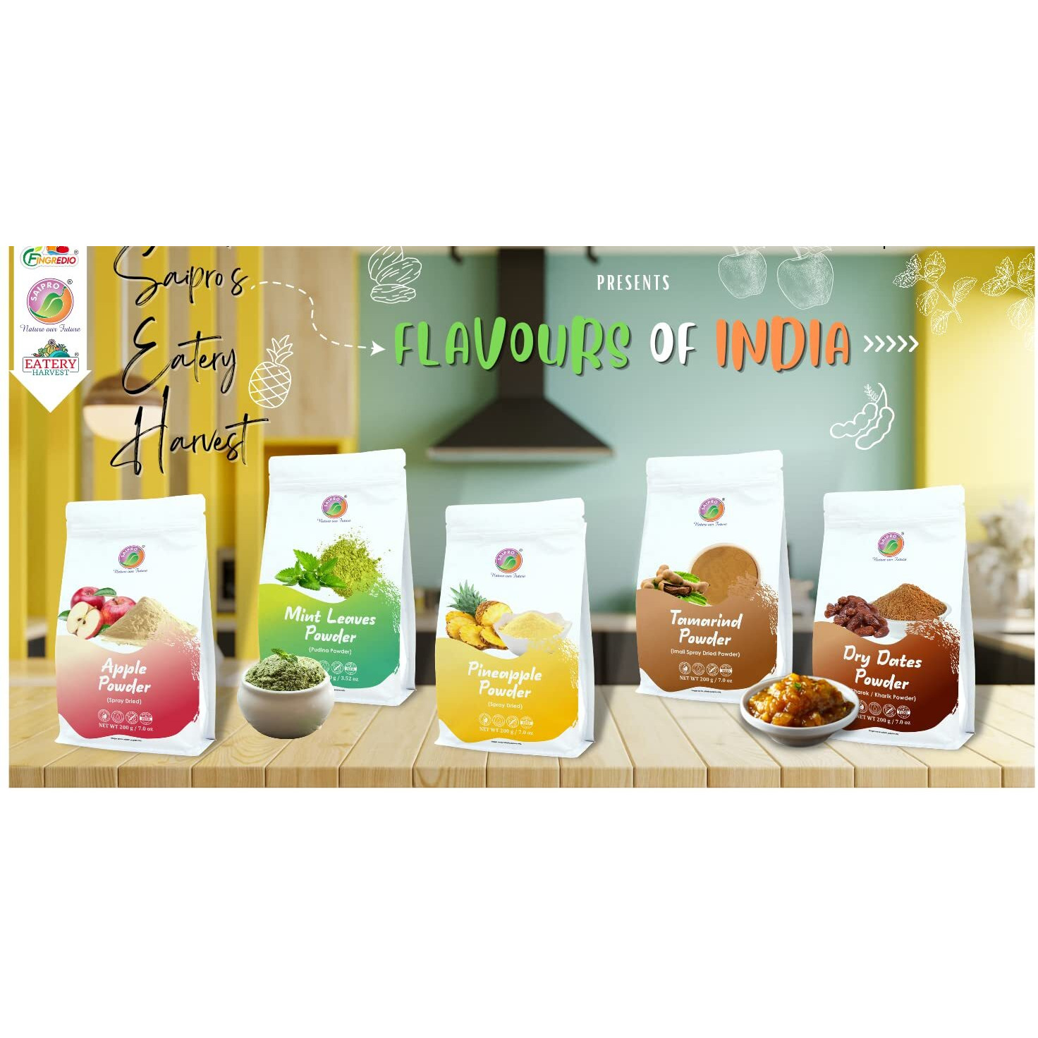 Saipros EATERY HARVEST Coconut Milk Powder, 500 gm(250 g*2 packs) Instant Coconut Milk Powder For Cooking| Gravy Thickener | Face