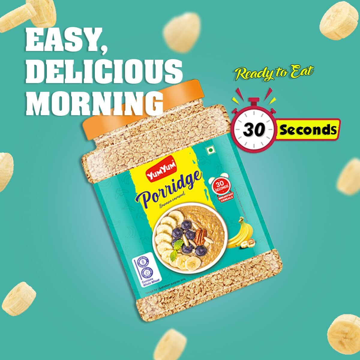 Yum Yum Banana Caramel Porridge - 750g Jar, A Delicious Breakfast Treat for the Whole Family to Enjoy