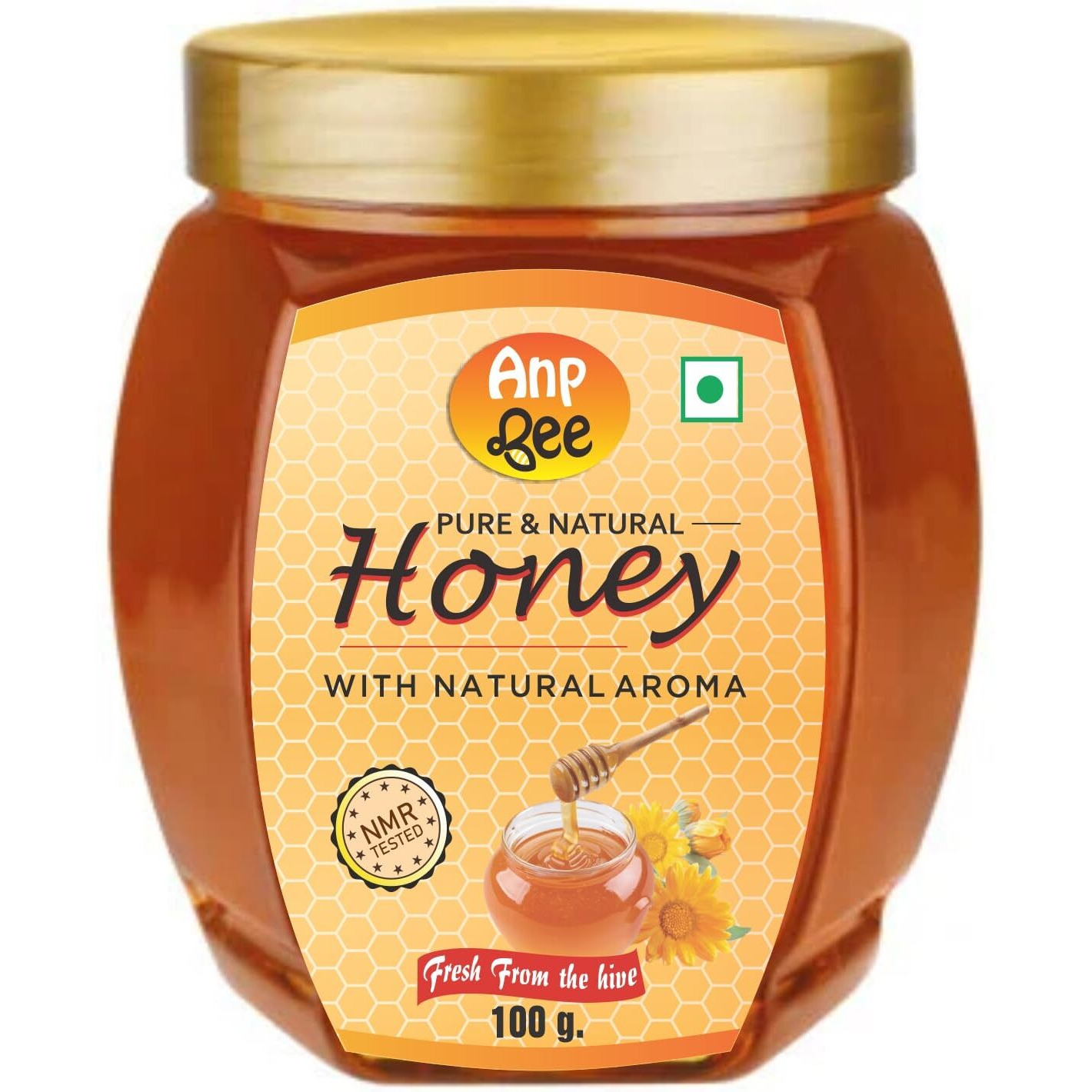 ANP BEE Raw Unpasteurized NMR Tested Natural Honey 100gram Pet Jar I 100% Pure, Unfiltered and Unprocessed Honey with No Sugar Adulteration I Natural Immunity booster for Kids & Adults I Pack of 10