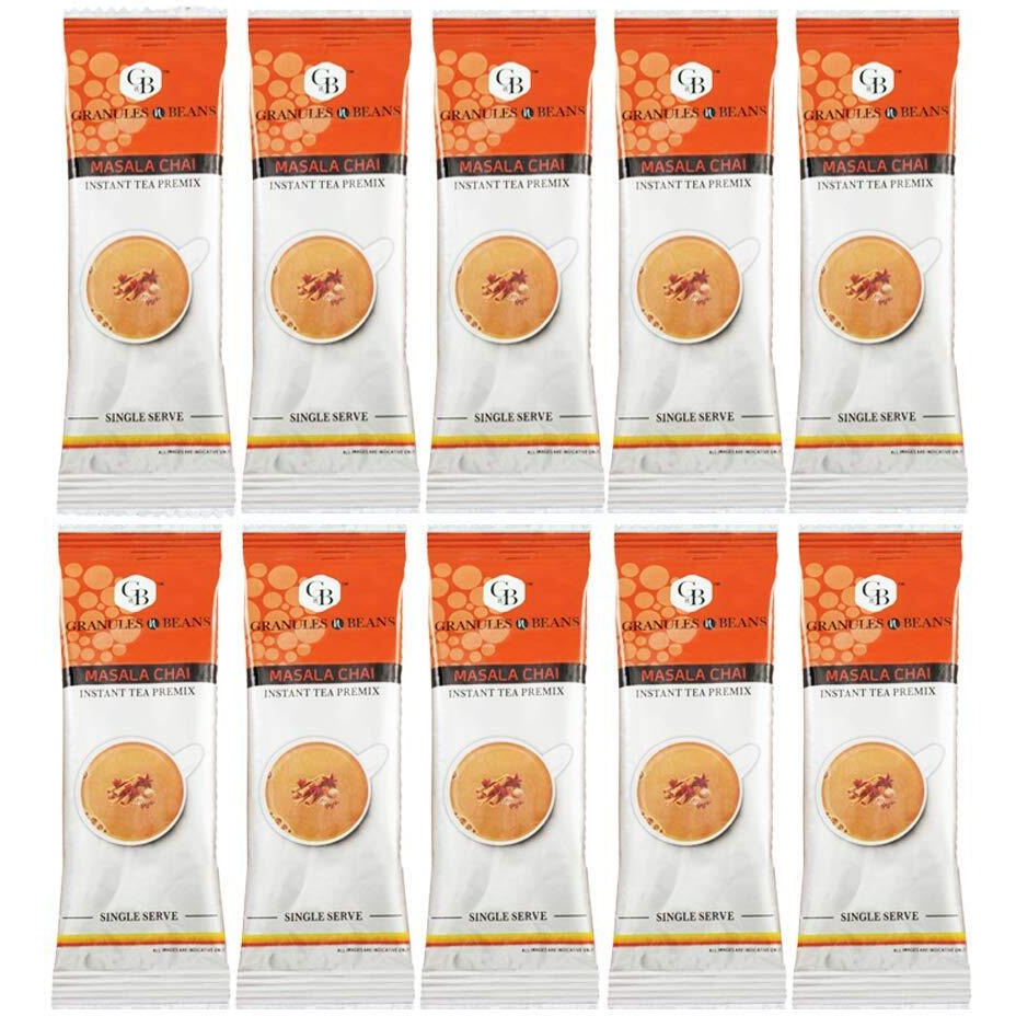 GnB GRANULES n BEANS Assam Instant Premix Masala Chai (50 Single Serv Sachets, 700 Gm)