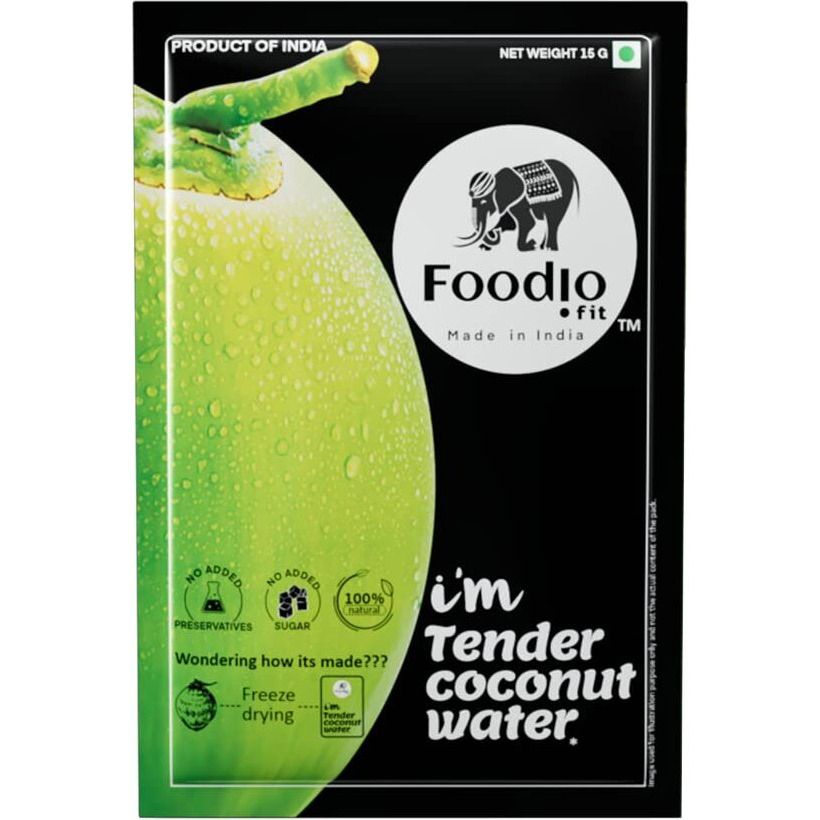 Foodio.fit Im Tender Coconut Water (2L), Coconut Water Powder Sachets, Nariyal Pani Fresh Extracted from Natural Tender Coconuts