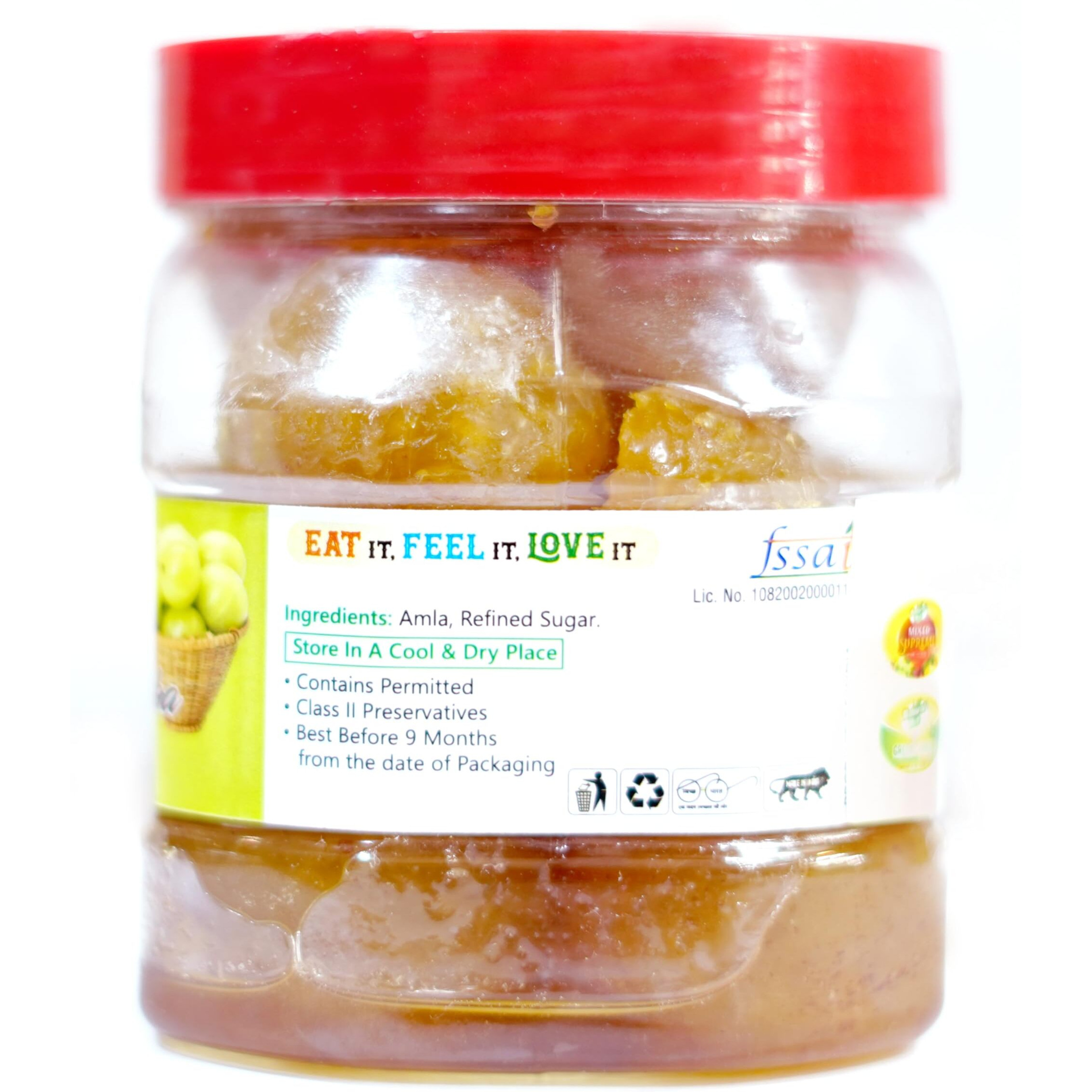 Natural Hub Presents Amla Murabba - Without Sugar Syrup- Mothermade Recepie, Fresh & Homemade Immunity Booster Pack - 500Gms