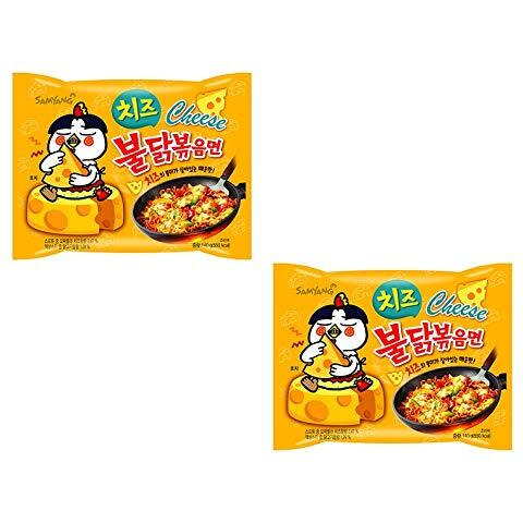Sam Yang Buldak Chese Hot Chicken Flavour Ramen Instant Korean Noodles - 140 grams*2Pack (Pack of 2) (Imported)