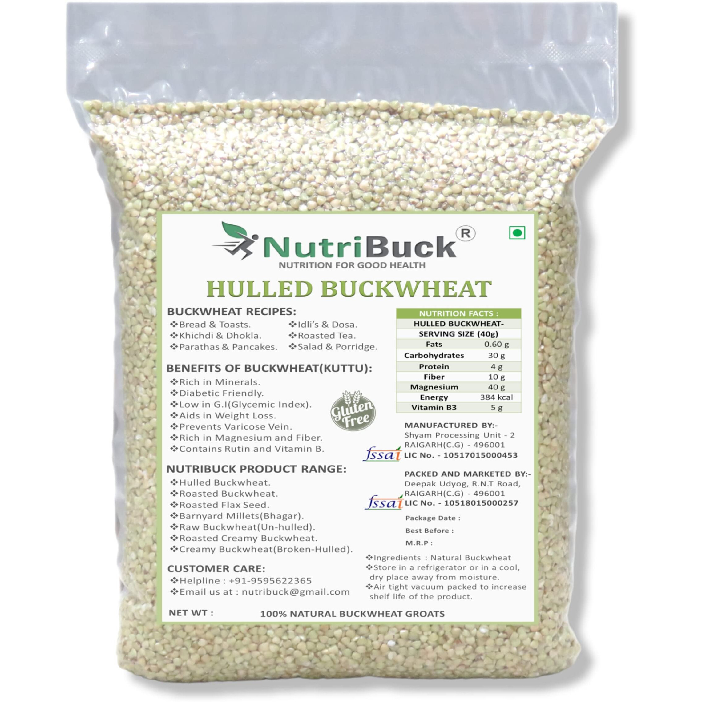 NutriBuck Buckwheat Groats | Hulled | Kuttu-Giri | Gluten-Free | Elevate Your Recipes with Nutrient-Rich Versatility and Authentic Flavors_(400 Gram)
