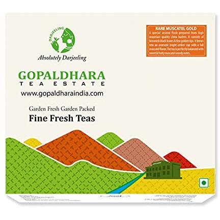 Gopaldhara Darjeeling Tea Rare Muscatel Gold 100g Paper Box - (Royal Series) FTGFOP1 Second Flush Black Tea directly from the Highest Elevation 7000 Feet