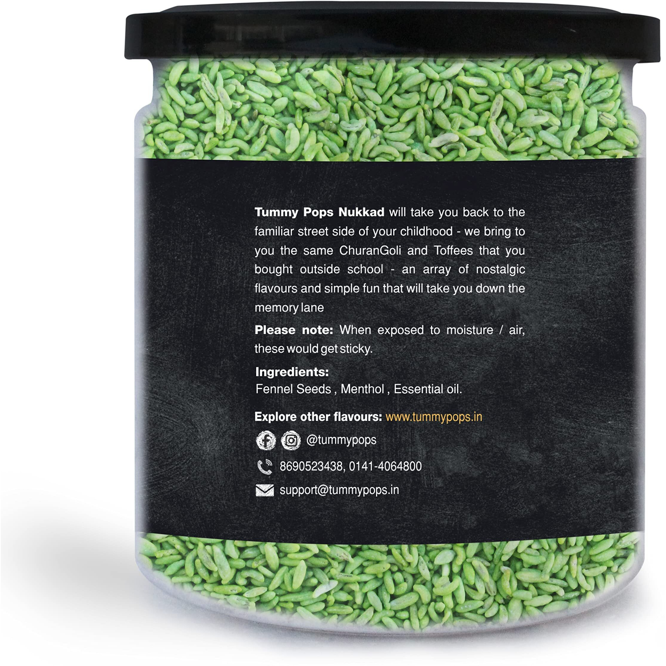 Tummy Pops | Green Sweet Meethi Saunf - 300gm Jar | After Meal Digestives Mukhwas, Premium Handmade Sweet Mouth Fresheners, Sweet Fennel Seeds Mukhwas, Saunf Churi | Hygienically Packed