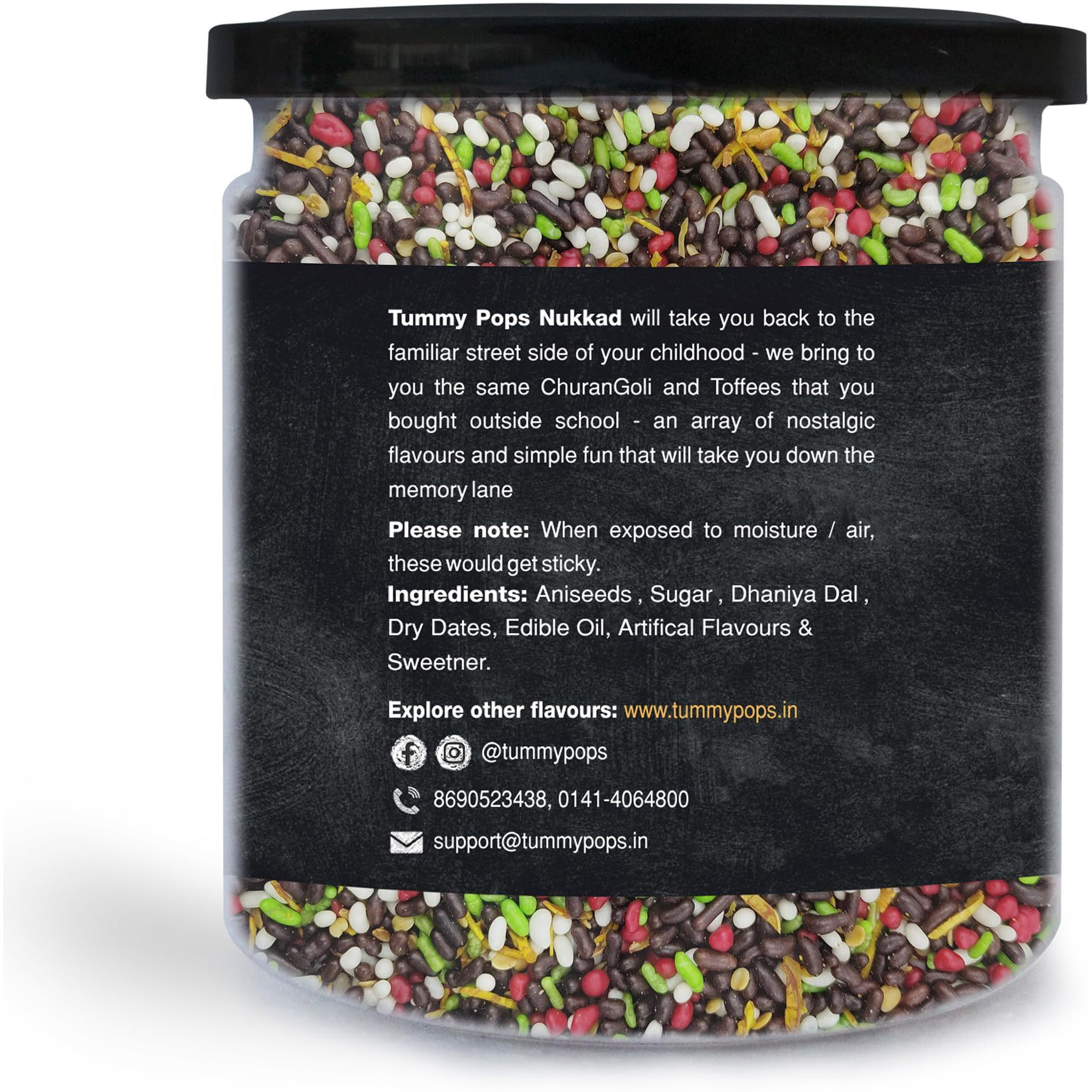 Tummy Pops | Chocolate Saunf Mix - 350gm Jar | After Meal Digestives Mukhwas, Handmade & Sun-Dried Sweet Saunf Mouth Fresheners, Fennel Seeds Saunf | Hygienically Prepared & Packed