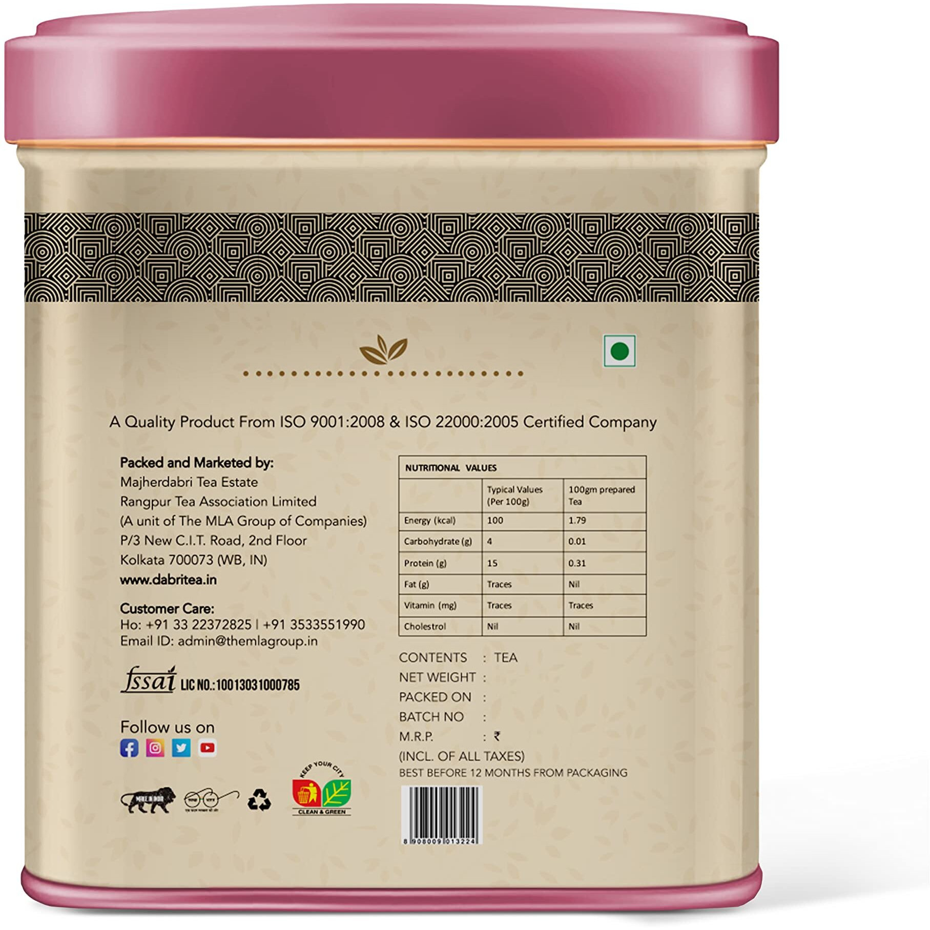 Dabri Rose Green Tea helps to prevent acne and to improve skin glow | 100% Whole Leaf & Natural Rose Petals | Helps in relieving stress, Healthy hair & weight (Premium Air Tight Tin Box of 40gm)