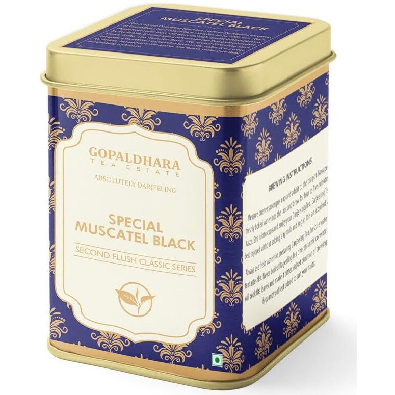 Gopaldhara Darjeeling Tea Special Muscatel Black 100g Tin Can - (Classic Series) FTGFOP1 Traditional & Authentic Second Flush Muscatel Black Tea