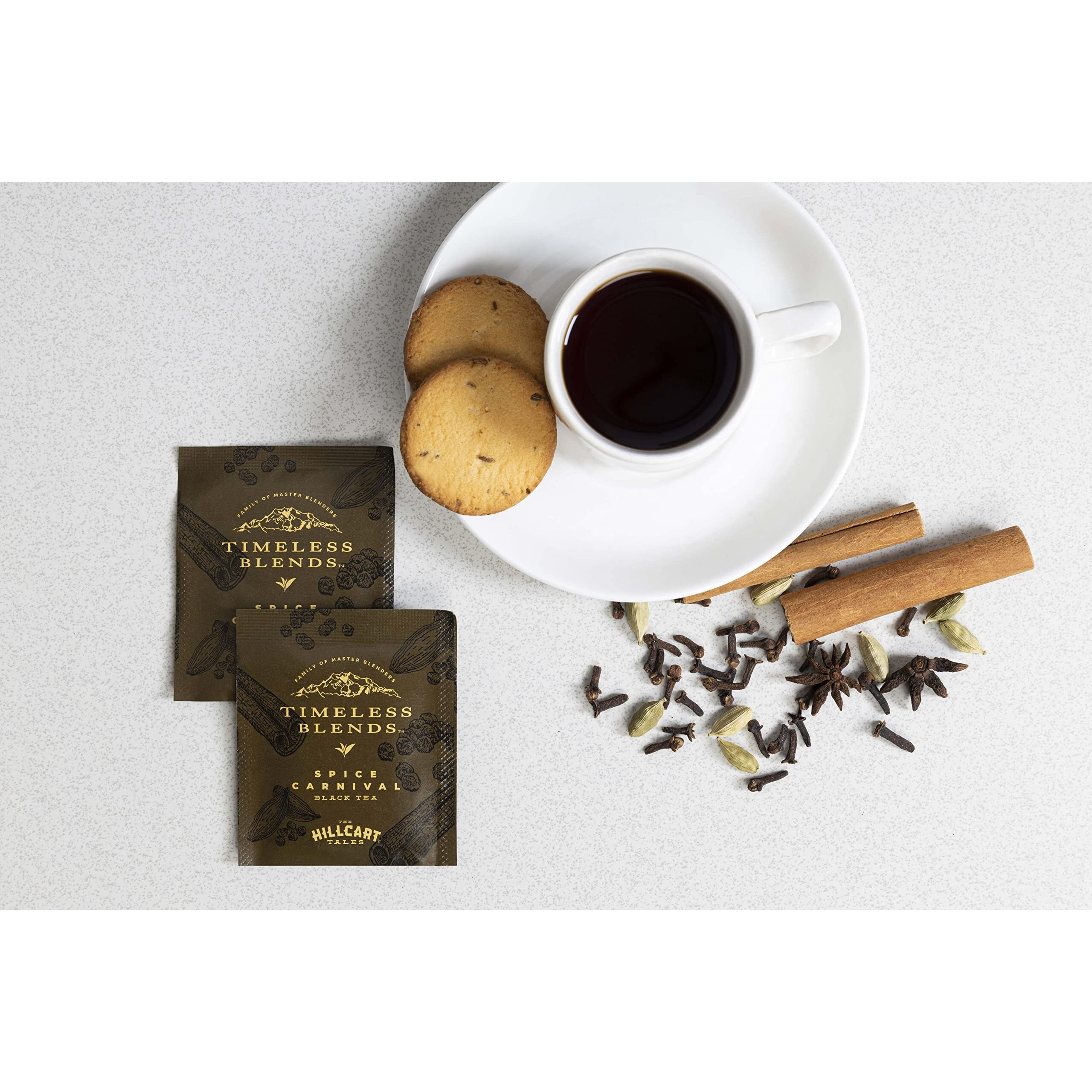 TIMELESS BLENDS Spice Carnival (Masala Chai) Black Tea Bags 25+5 Teabags | 60 Grams | Contains Black Tea, Cinnamon, Cardamom & Cloves | Help to Reduce Stress