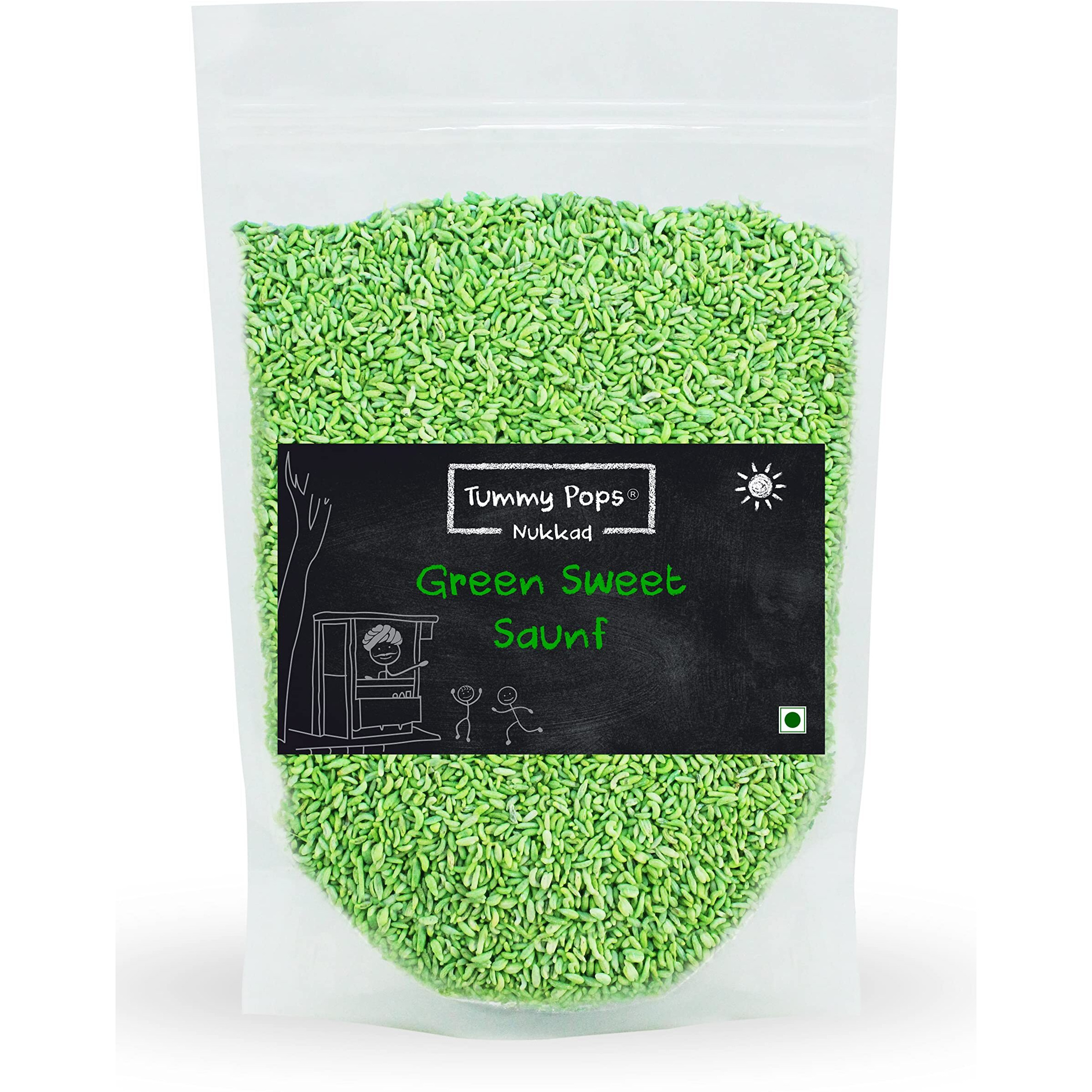 Tummy Pops Green Sweet Meethi Saunf-950 Grams Pouch After Meal Digestives Mukhwas,Premium Handmade Sweet Mouth Fresheners,Sweet Mukhwas,Saunf Big Churi Sweet Sauf Hygienically Prepared & Packed