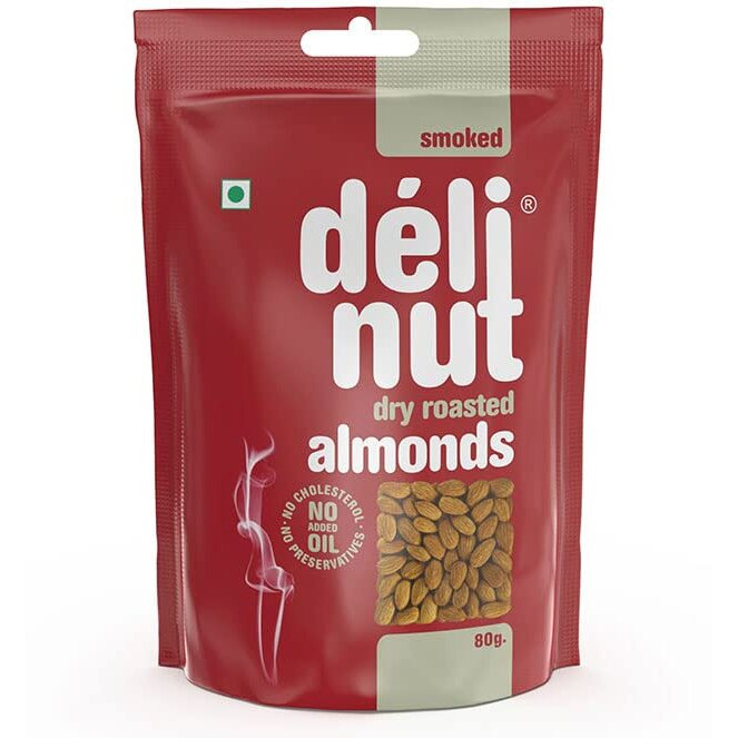 Delinut Dry Roasted Almonds | Smoked 80gm