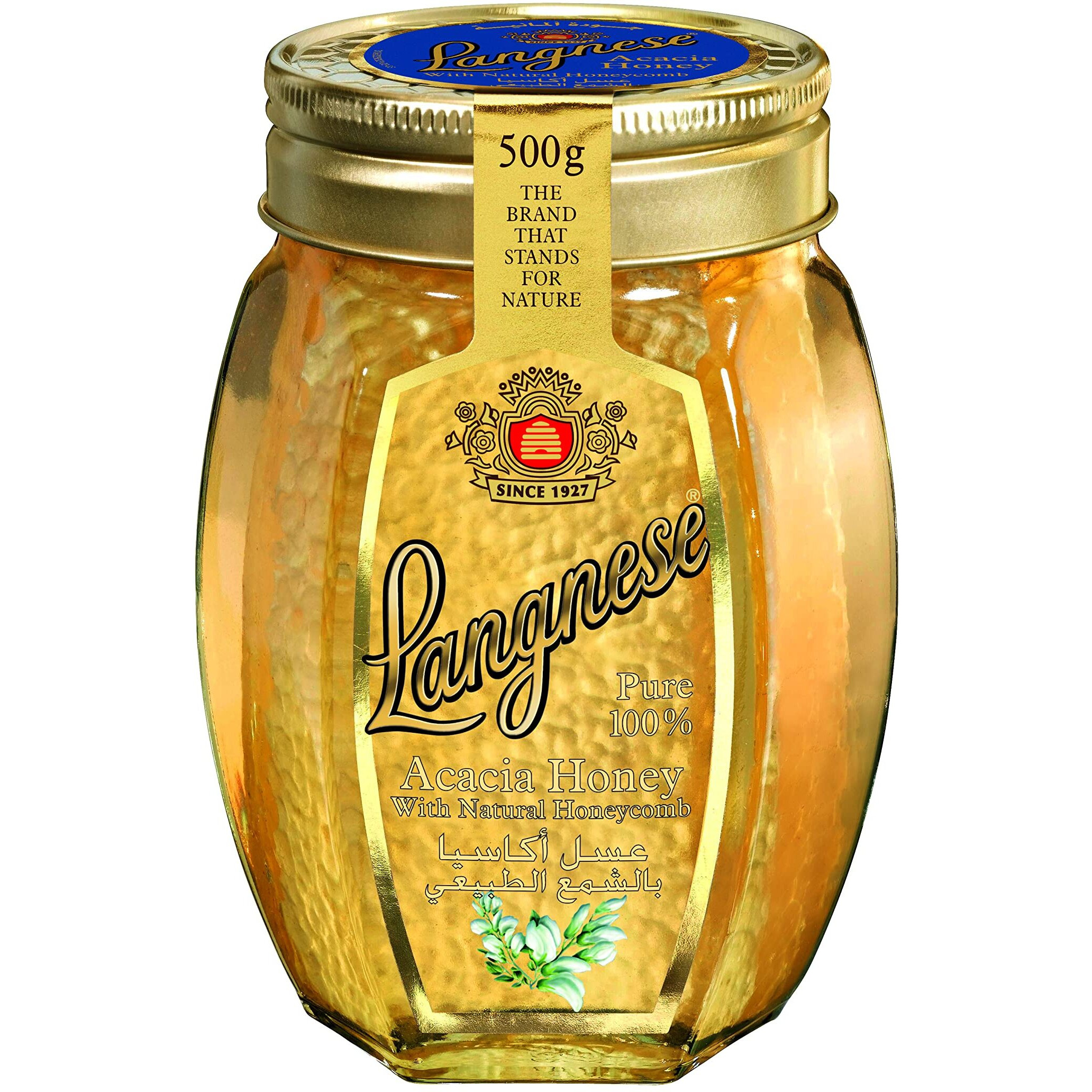 Langnese Pure 100% Acacia Honey with Natural Honeycomb 500g