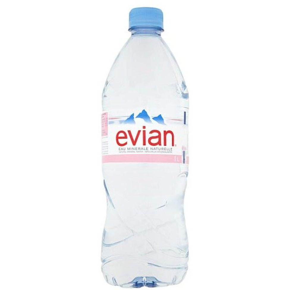 Evian Natural Mineral Water, 1 L X 12