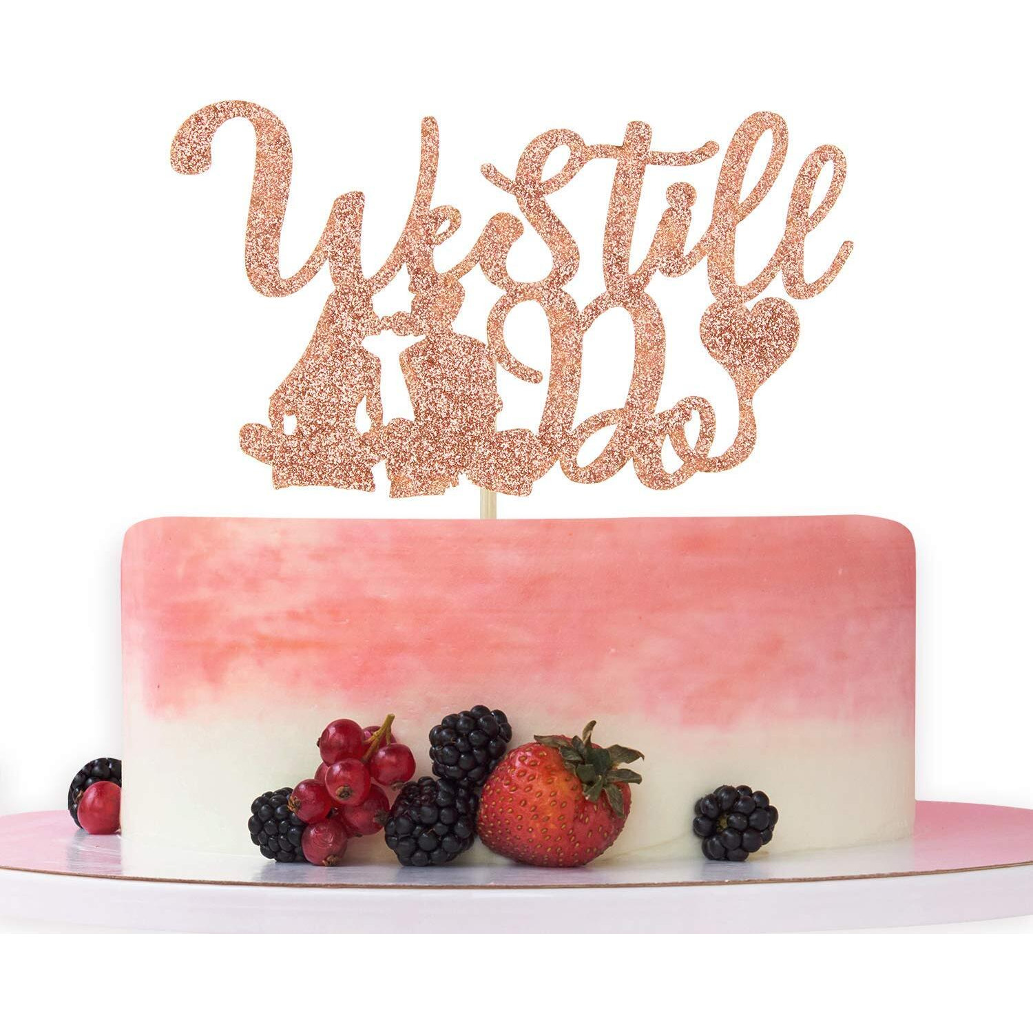 Festiko Rose Gold Glitter We Still Do Cake Topper for Marriage Anniversary Bridal Shower Party Decoration Supplies