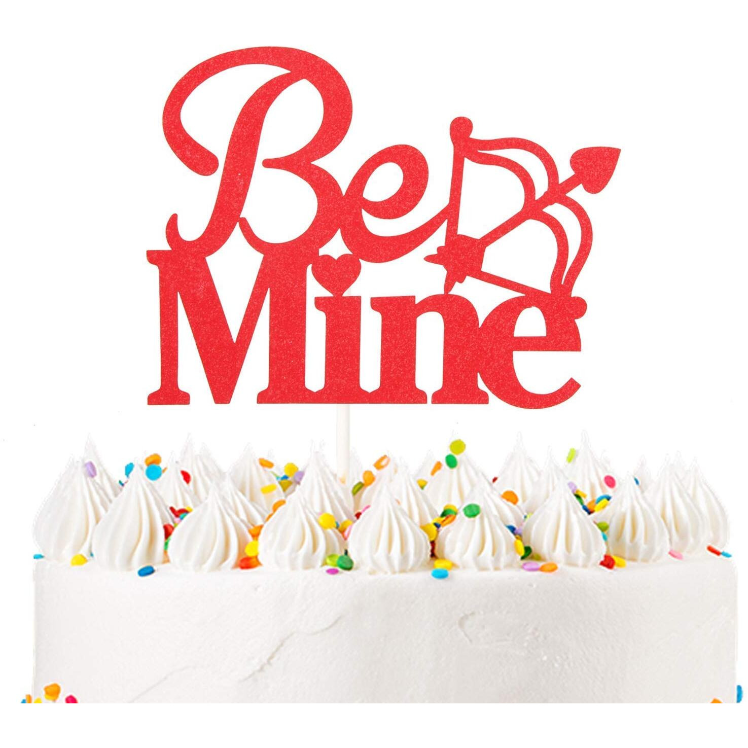 Festiko Be Mine Cake Topper for Wedding Anniversary Propose Party Engagement Decorations Supplies