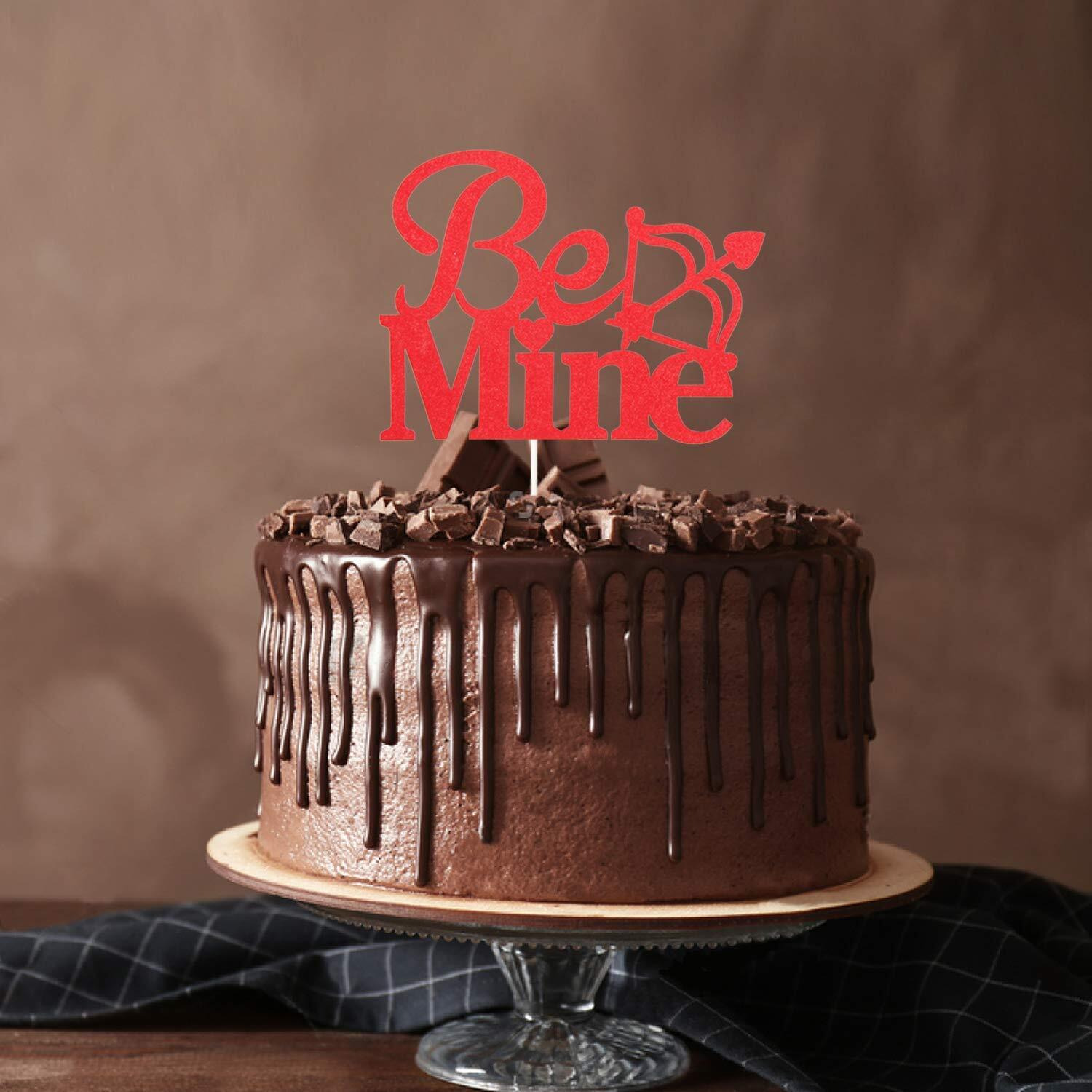 Festiko Be Mine Cake Topper for Wedding Anniversary Propose Party Engagement Decorations Supplies
