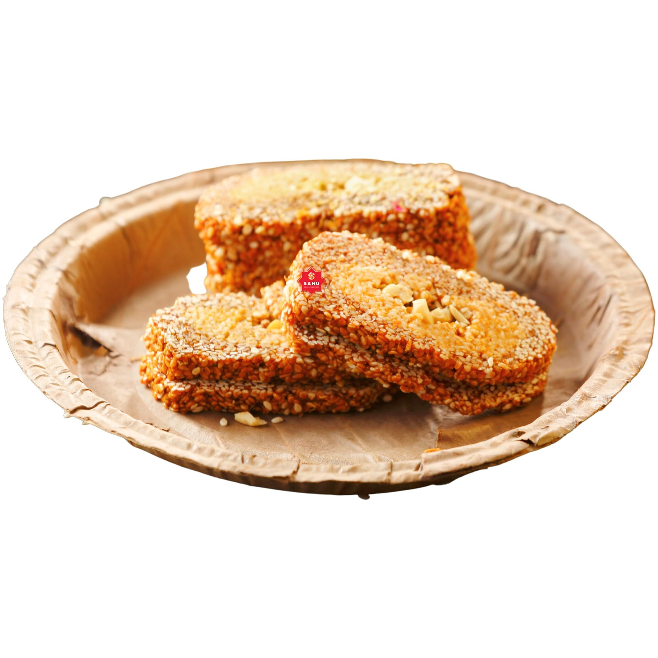 SAHU GAJAK BHANDAR Rajasthani Homemade Traditional Kaju Gazak 1200 Grams (Pack of 2 Each 600g) | Jaggery Sesame Chikki Snack | Eatables Snacks Items | No Added Preservatives