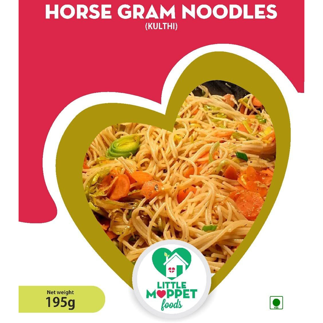 Little Moppet Foods Noodles - 195G (Horse Gram Noodles), Preservative Free