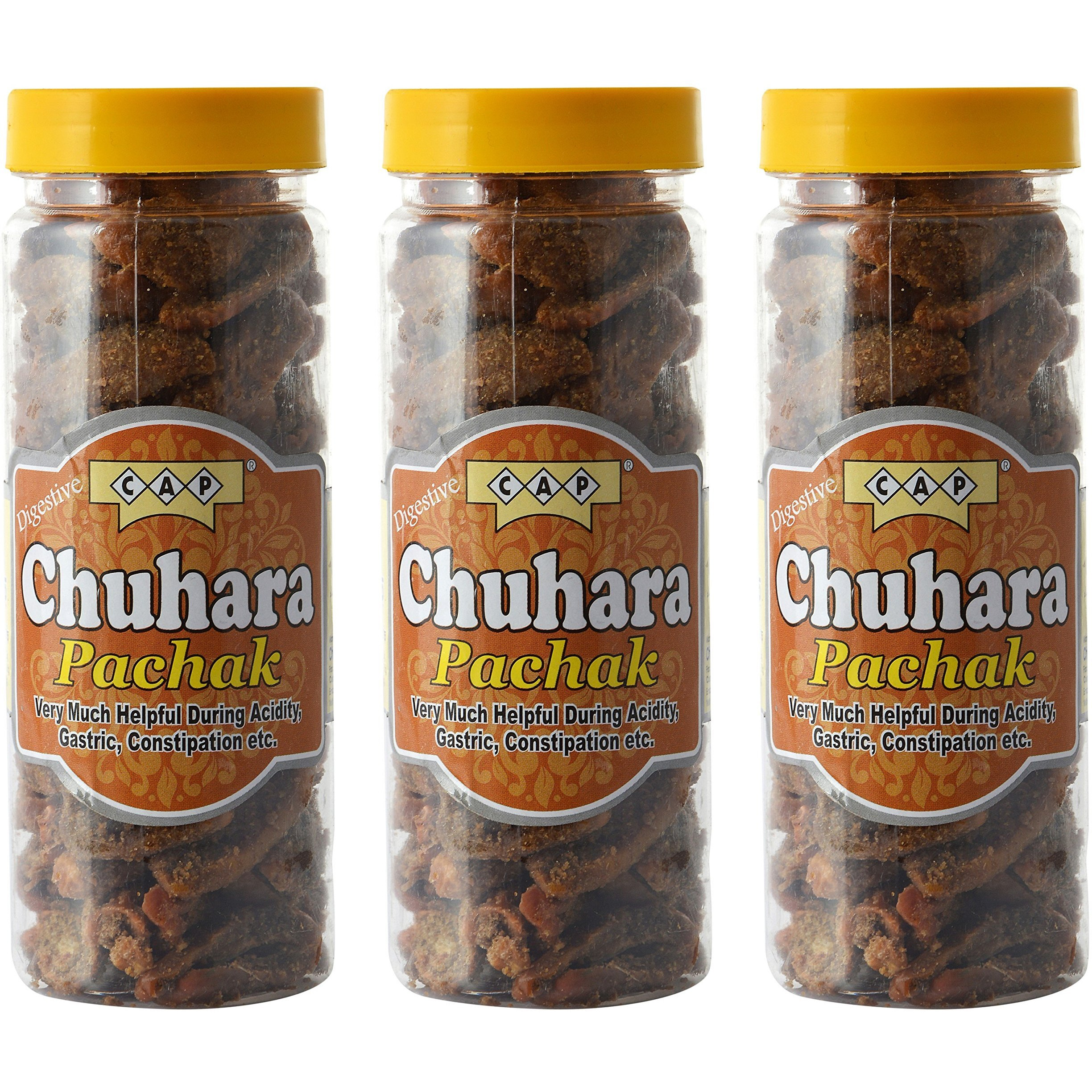 cap Chuhara Pachak (Sour) khatta Tasty & Appetizing Digestive Khajoor Churan - 190 Gms Each (Pack of 3)