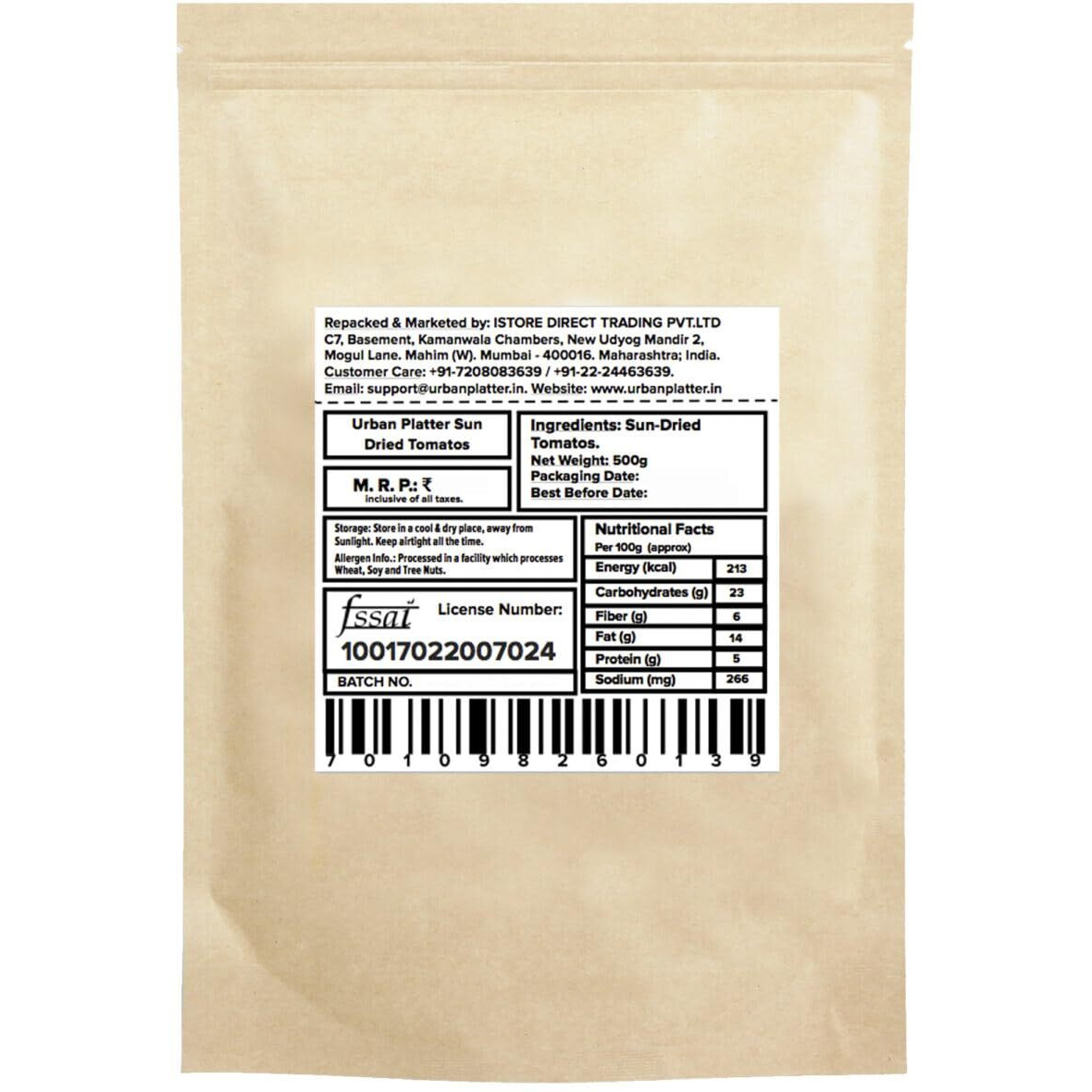 Urban Platter Sun Dried Tomato, 500g