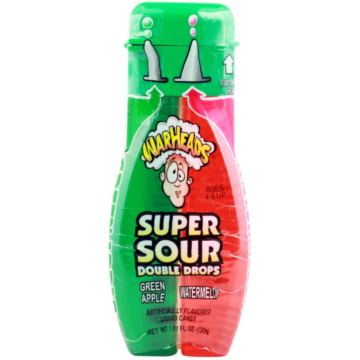 warheads Super Sour Green Apple & Watermelon Double Drops, 30 ml