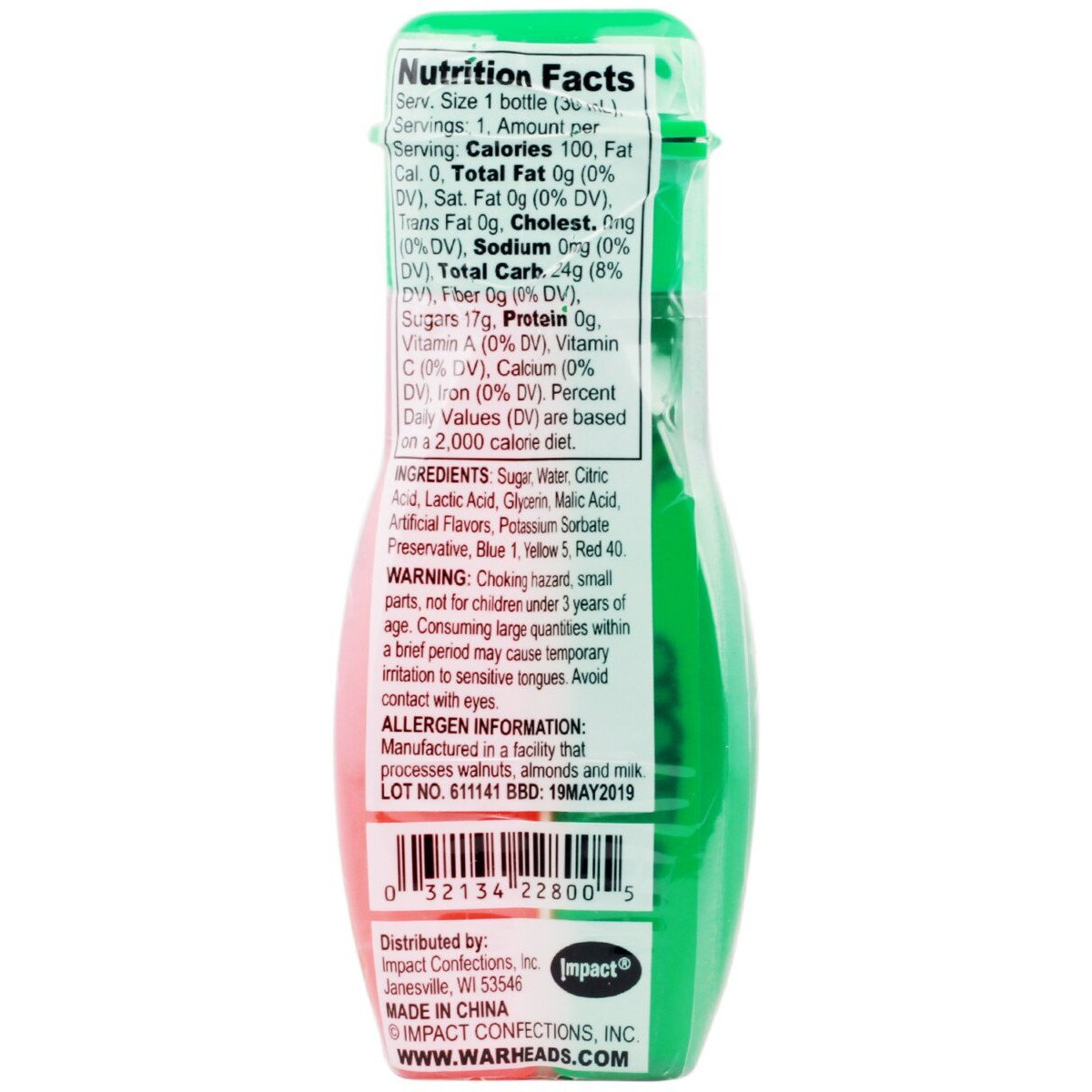 warheads Super Sour Green Apple & Watermelon Double Drops, 30 ml