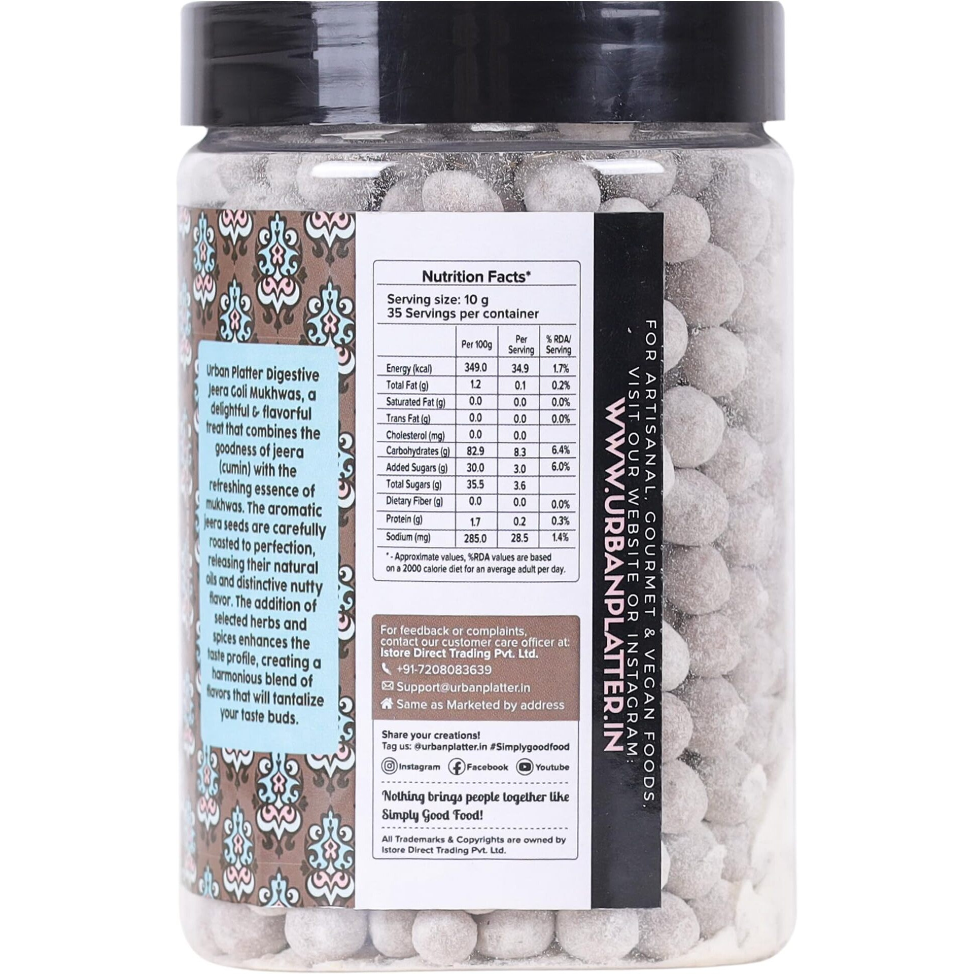urban platter Digestive Jeera Goli Mukhwas, 350Gm [Mouth Freshener, Digestive, After-Meal Snack]