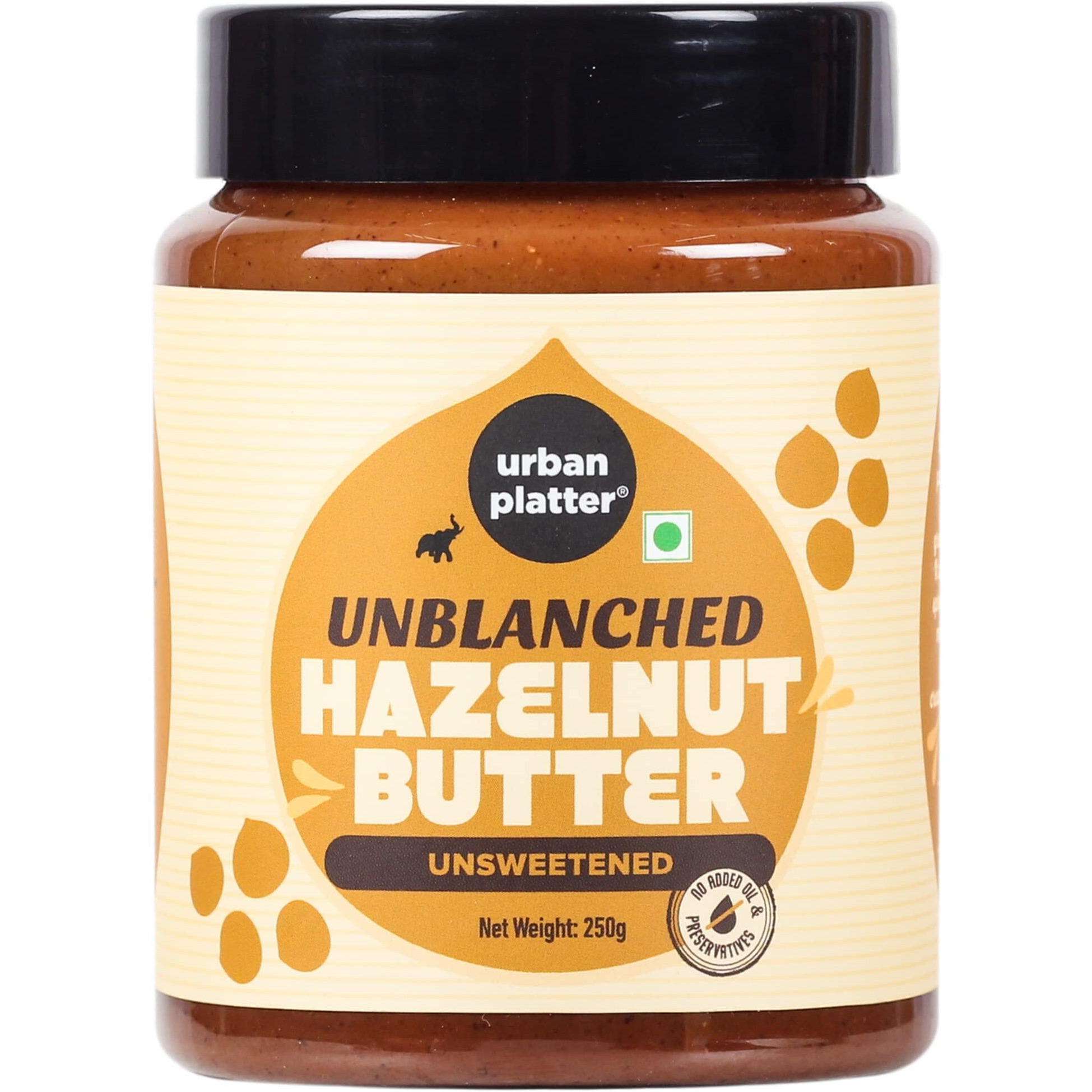 Urban Platter Unblanched Hazelnut Butter Unsweetened, 250g