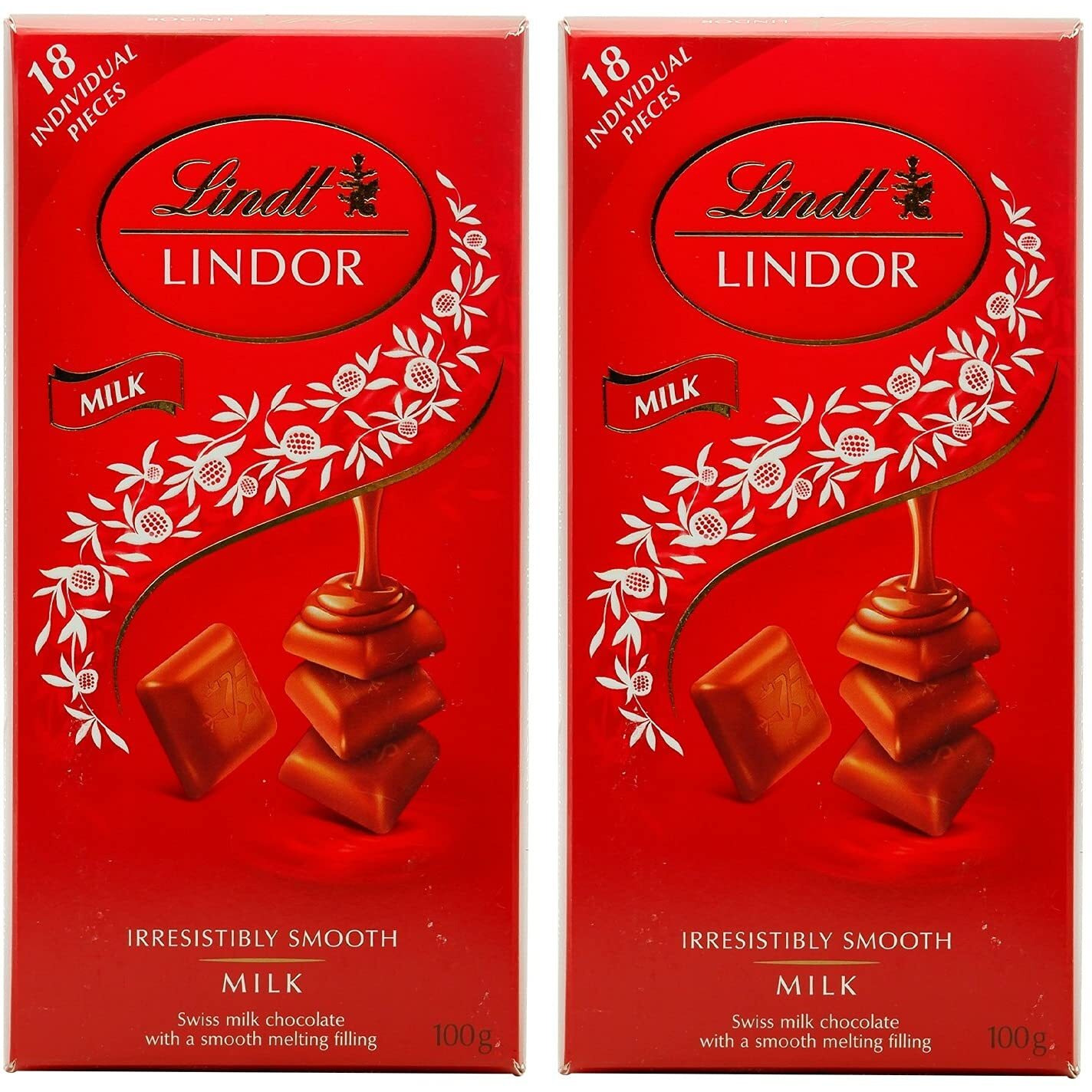 Lindt Lindor Singles Milk Chocolate, 2 x 100 g