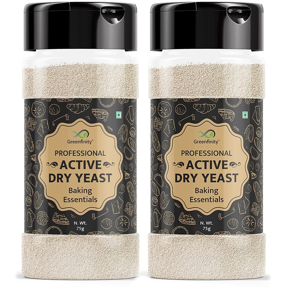 GreenFinity Bakers Active Dry Yeast, 75g, Bakers Quality (Buy One Get One Free).