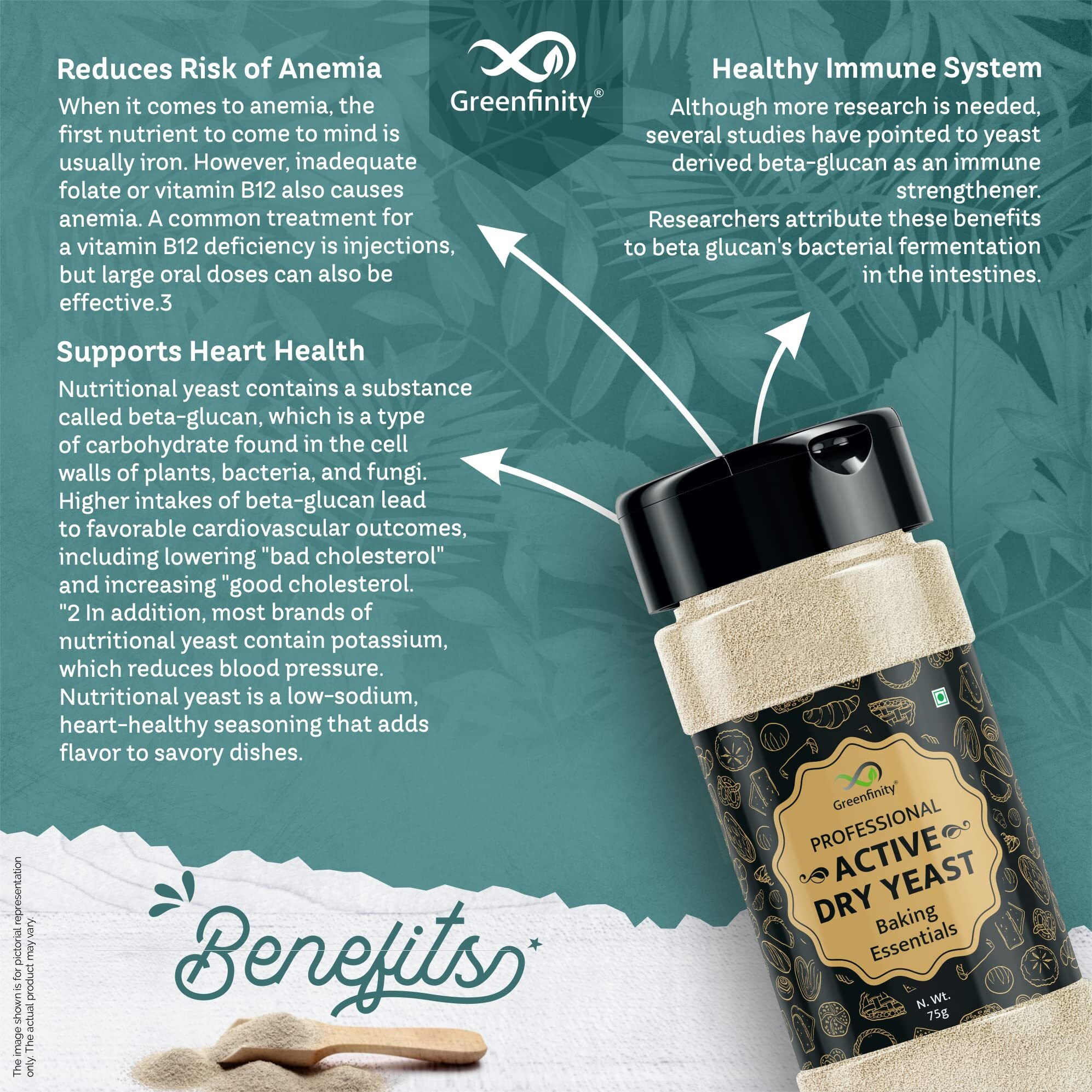 GreenFinity Bakers Active Dry Yeast, 75g, Bakers Quality (Buy One Get One Free).