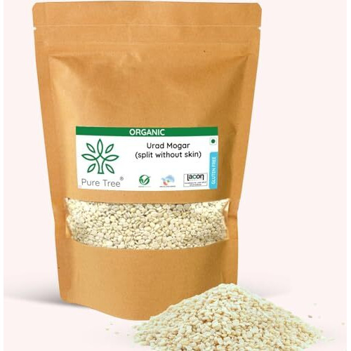 Pure Tree Certified Organic Urad Dal Split Without Skin | 900 g | White Urad Dal Split | Dhuli Urad Daal White Minapa Pappu | Urad Dhuli Dal | Gluten-Free Uzhunnu Parippu
