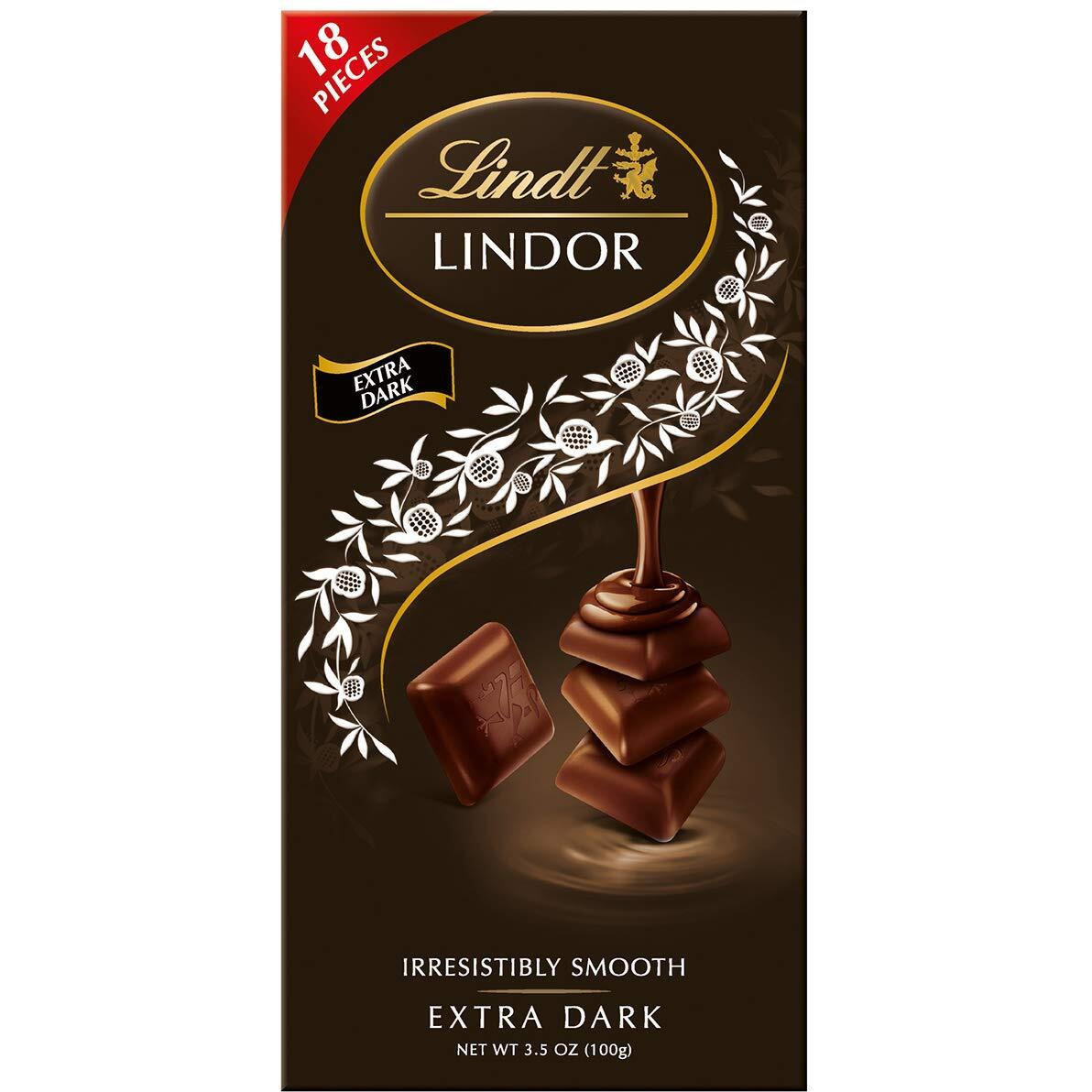 Lindt Lindor Extra Dark Chocolate, 100 g