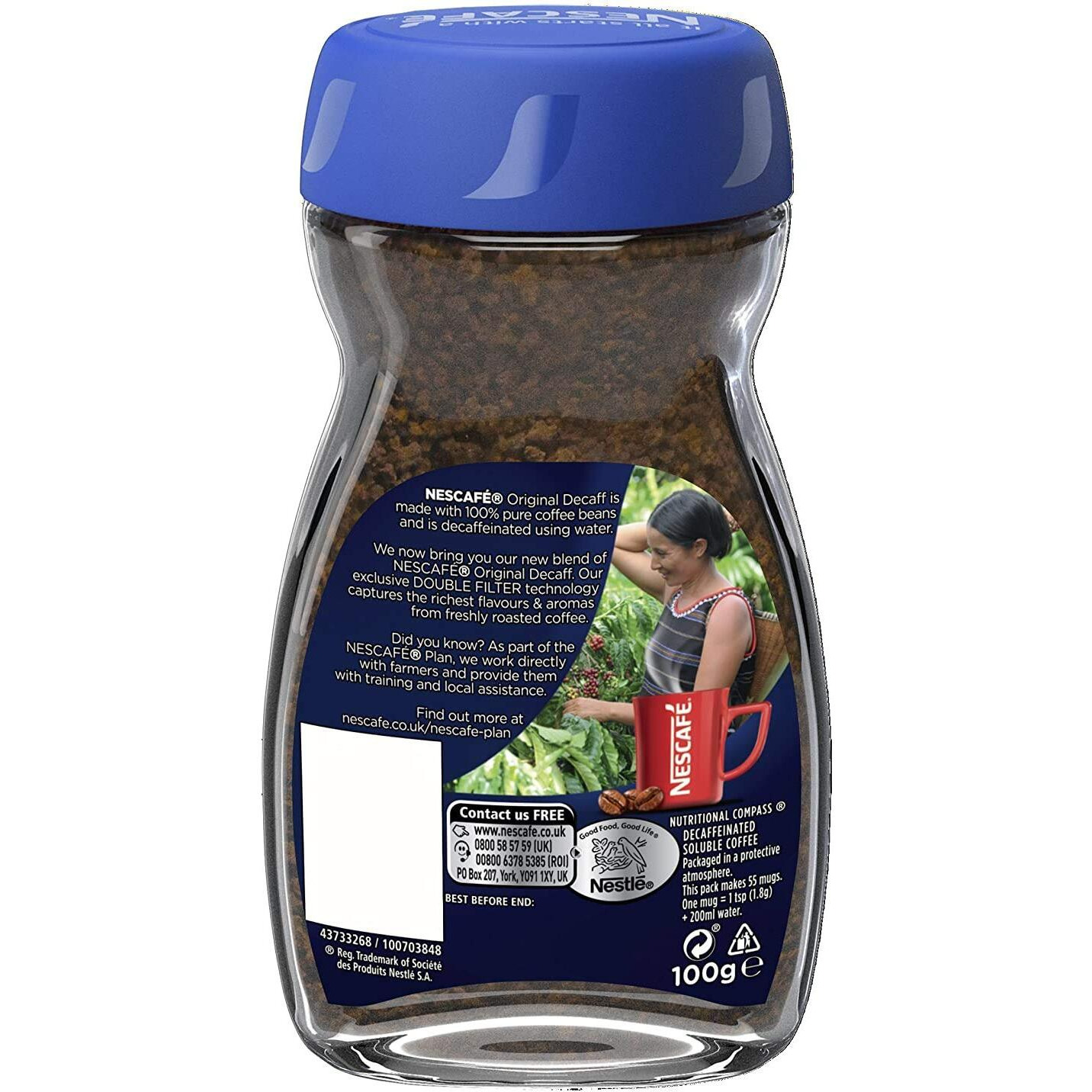 Nescafe Original Ground Decaff, Double Filter Coffee Glass Bottle, 200 Gm