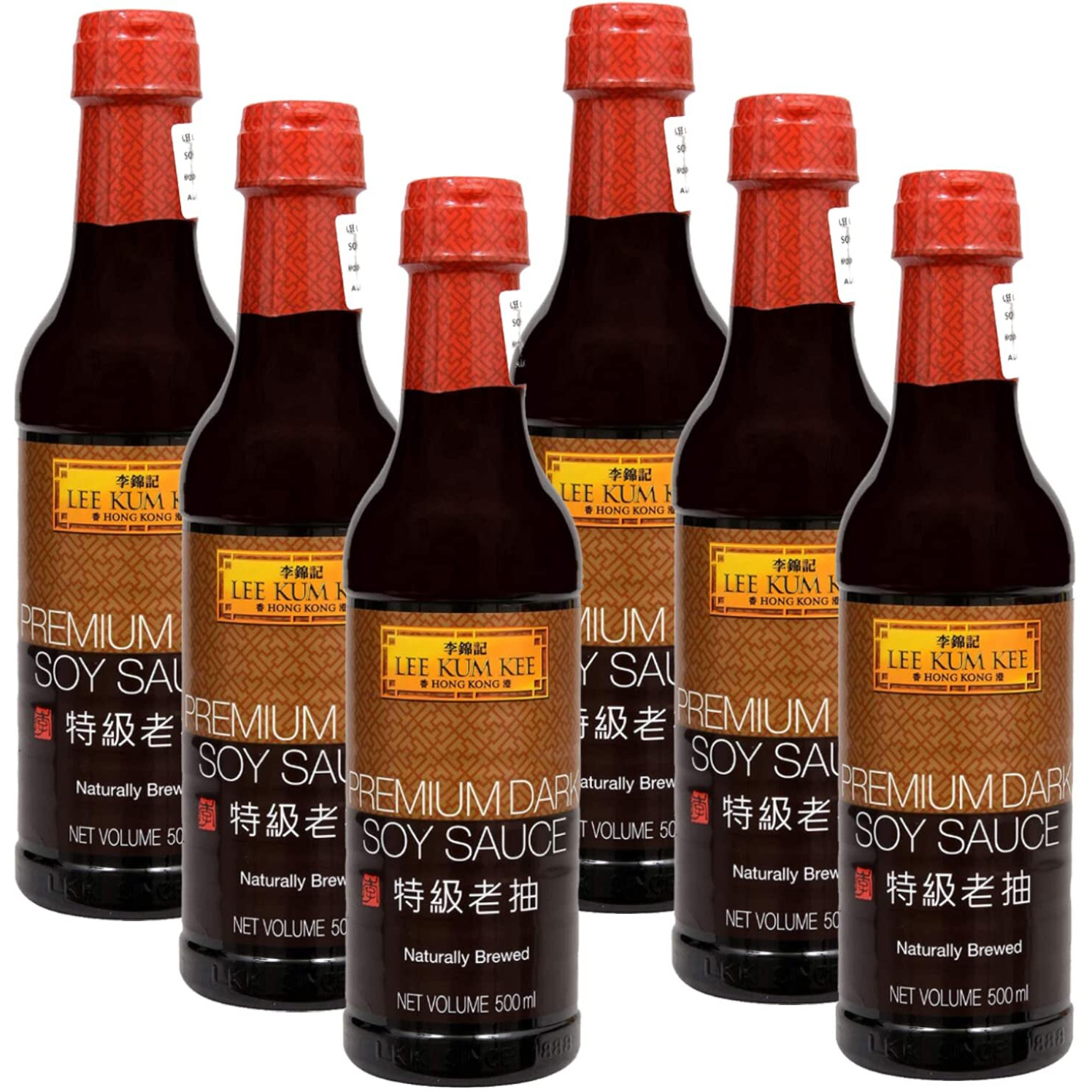 Lee Kum Kee Premium Dark Soy Sauce, 16.91 fl oz  500 ml, 6 Pack