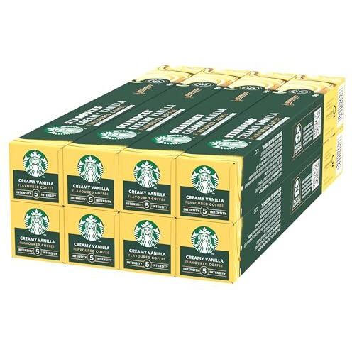Starbucks Creamy Vanilla Pack of 8 by Nespresso Original Line Coffee Capsules