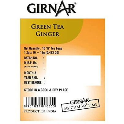Girnar Green Tea Ginger (10 Tea Bags)