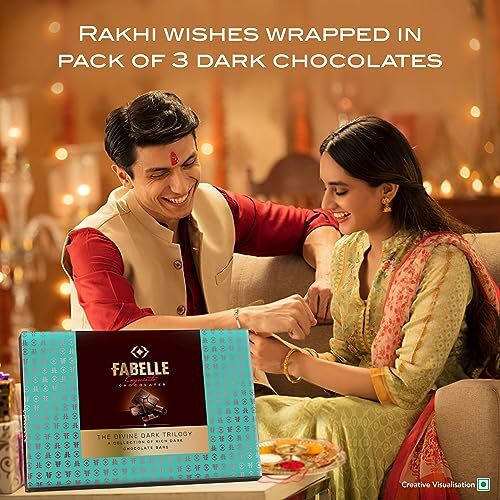 Fabelle Divine Dark Trilogy, Chocolate Gift Pack of 3, Luxury Dark Chocolate Bars, Vegan & Gluten-Free, Best for Gifting, 300 grams