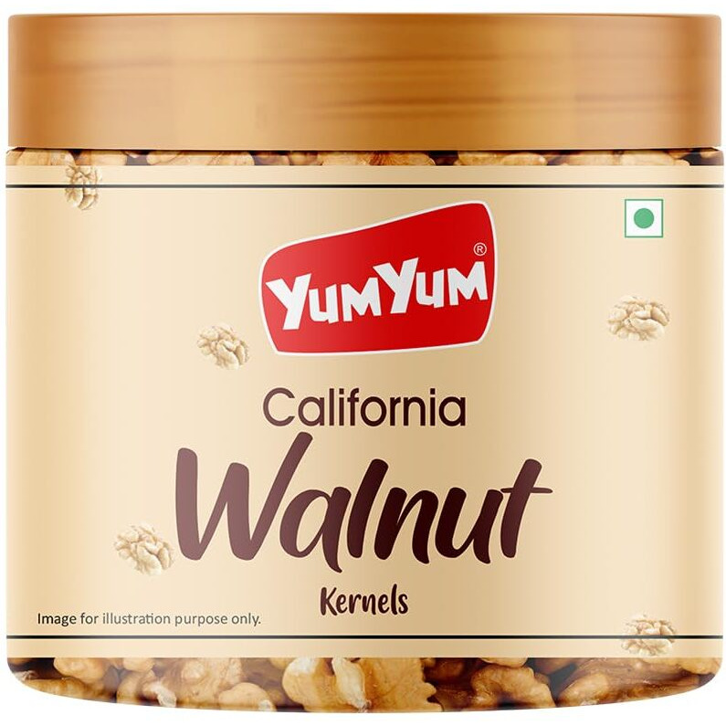 YUM YUM 100% Natural California Walnut Kernels 175g | Premium Akrot Giri | High in Protein & Iron | Low Calorie Nut| Trans Fat & Cholesterol Free