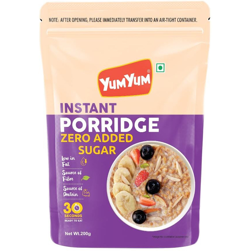 Yum Yum Instant Porridge Sugar Free | 200g | High in Fiber | Low in Fat | Source of Protein | Breakfast Cereal.