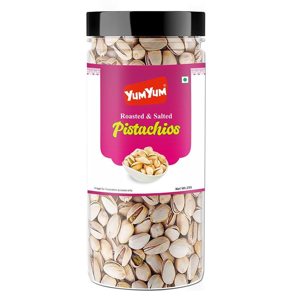 YUM YUM Premium California Roasted & Salted Pistachios 250g| Pista Dry Fruit| Tasty & Healthy| High in Protein & Dietary Fiber | Gluten Free & Low Calorie Nuts