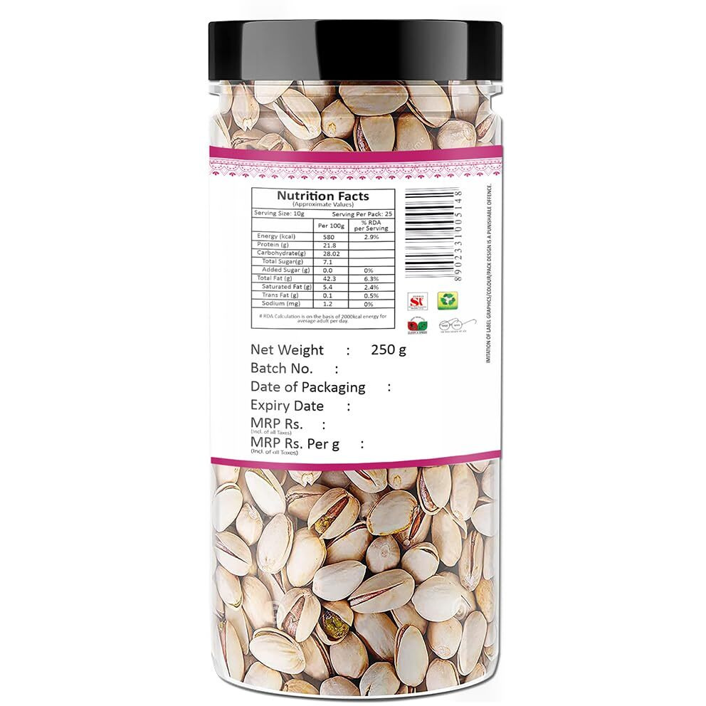 YUM YUM Premium California Roasted & Salted Pistachios 250g| Pista Dry Fruit| Tasty & Healthy| High in Protein & Dietary Fiber | Gluten Free & Low Calorie Nuts