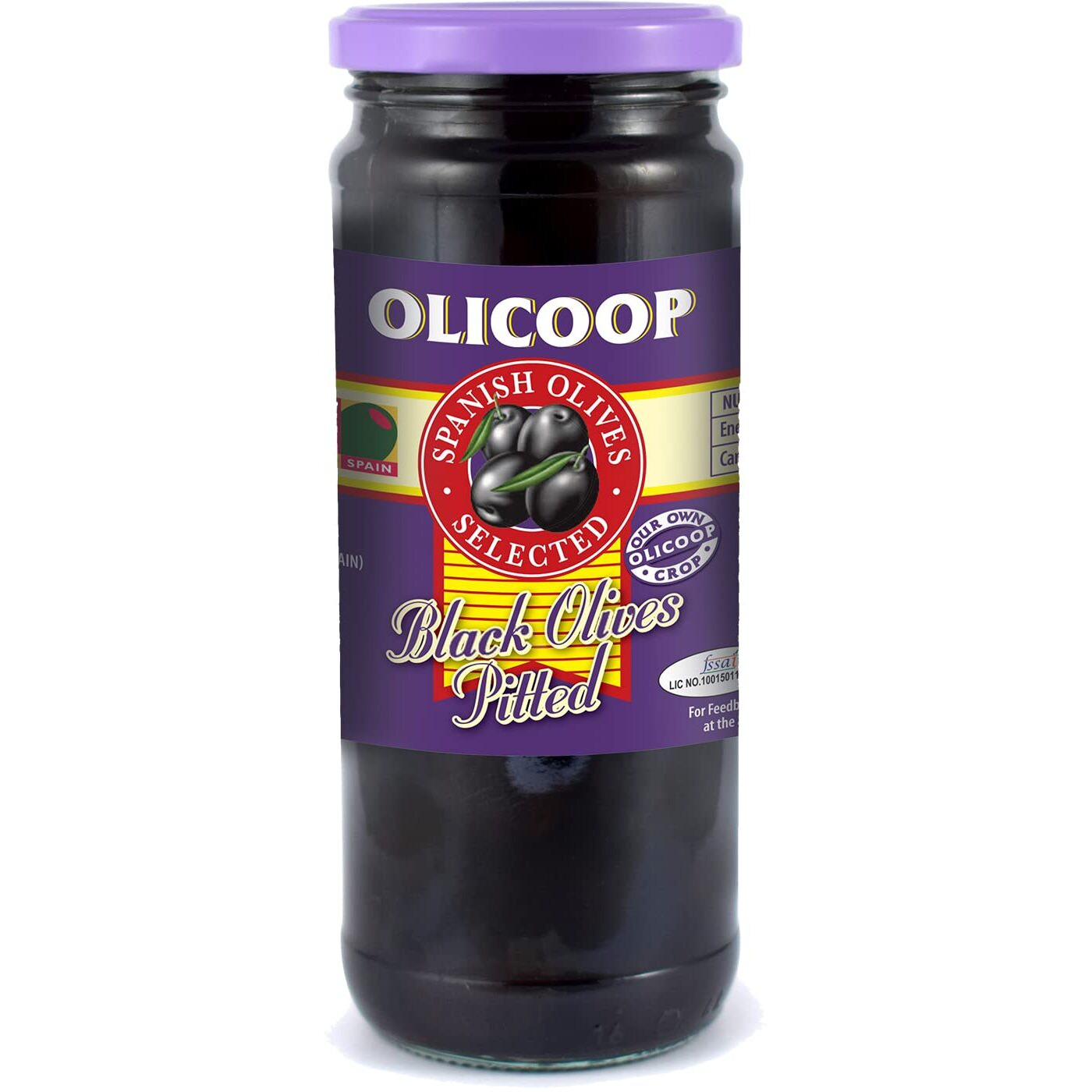Olicoop Black Pitted Olives + Green Pitted Olives, 450g, Pack of 1 Unit Each, for Authentic Taste in Cooking, Snacking, Pizzas toppings or Italian Pastas Ingredient
